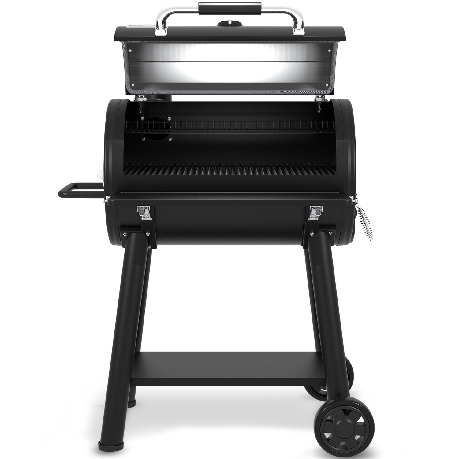 Black Analog Electric Smoker Outdoor Cooking Barbecue BBQ Roaster Removable  Tray