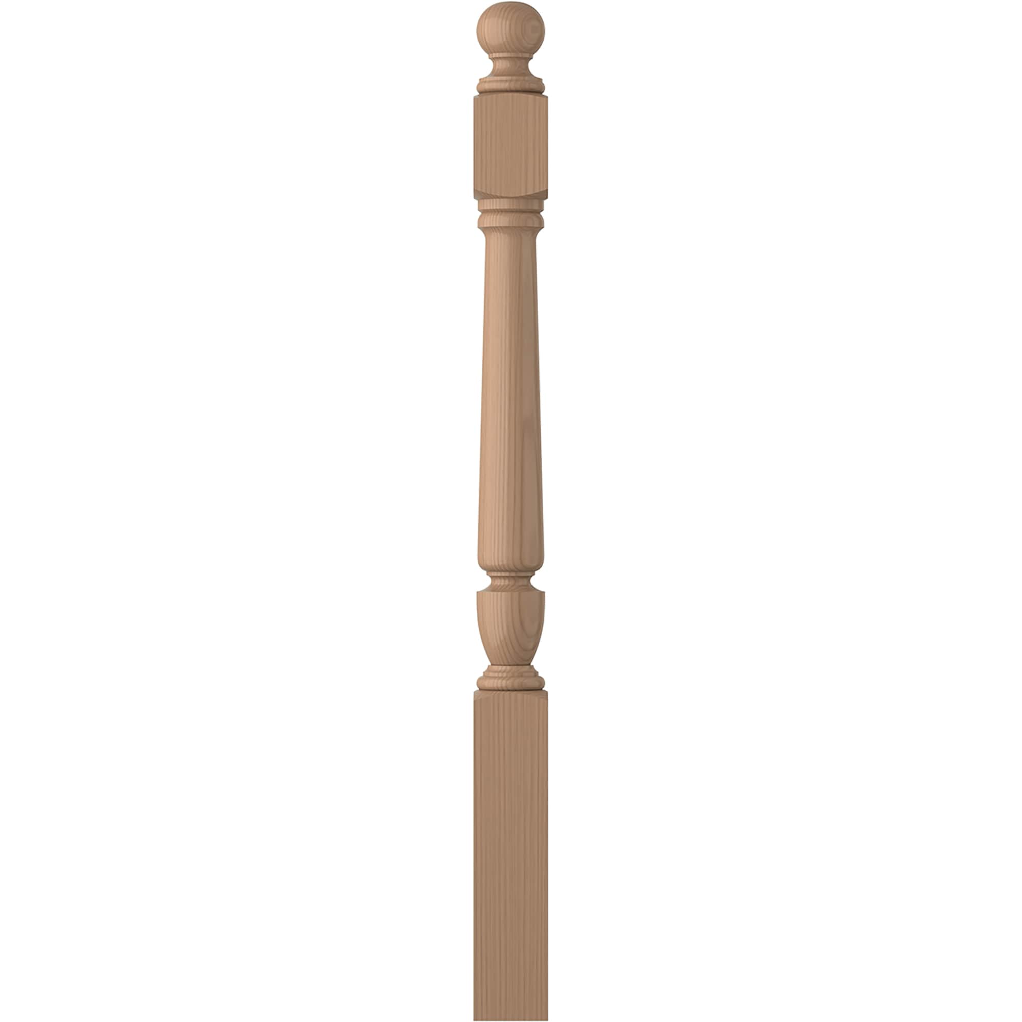 L.J. Smith Stair Systems LJP-3040BT-P Regent 3.5-in x 47.75-in Unfinished Poplar Starting Stair Newel Post