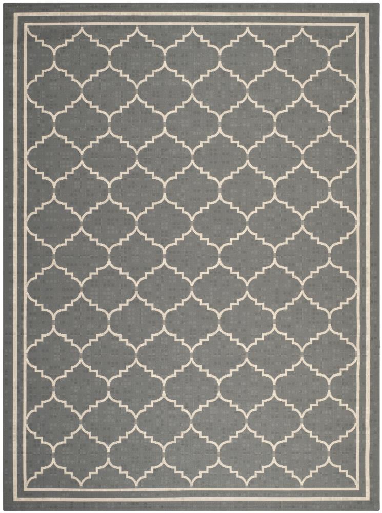 Safavieh CY6889-246-8 Courtyard Tarn 8 x 11 (ft) Loomed Polypropylene Gray/Beige Rectangular Indoor/Outdoor Trellis Coastal Area rug