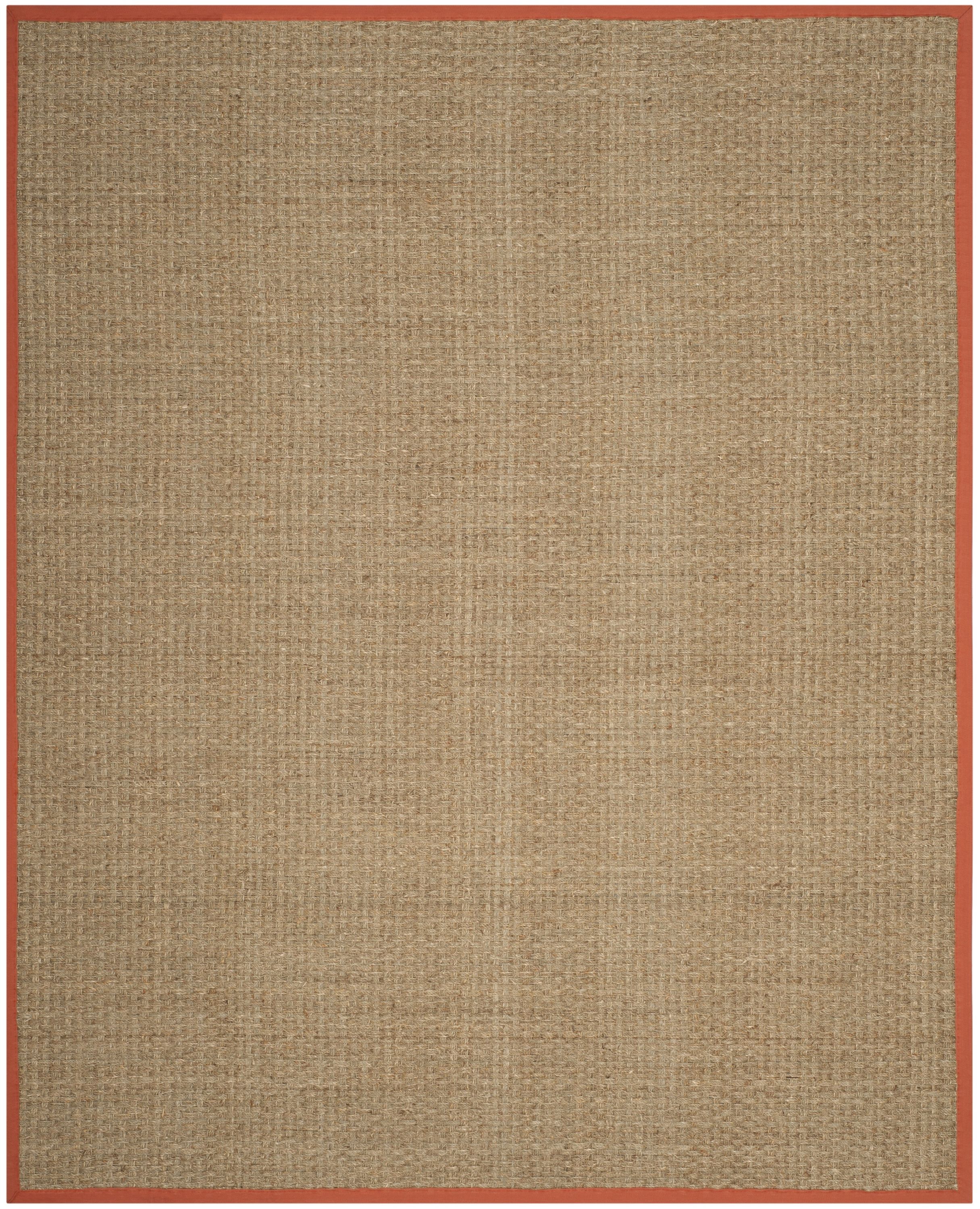 Safavieh NF114Y-8 Natural Fiber Hampton 8 x 10 (ft) Loomed Seagrass Natural/Rust Rectangular Indoor Solid Coastal Area rug