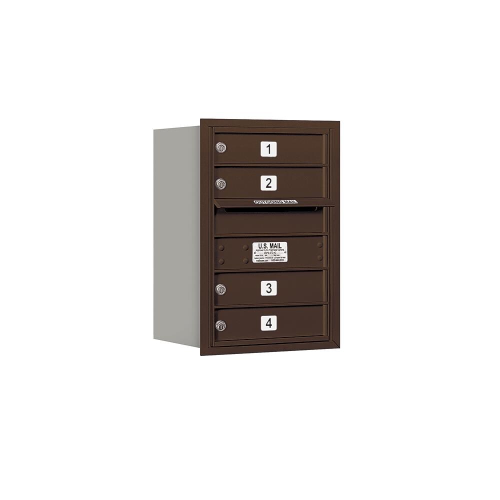 SALSBURY INDUSTRIES 3706S-04ZRP Recessed Mount Bronze Metal Extra Large Lockable Cluster Mailbox
