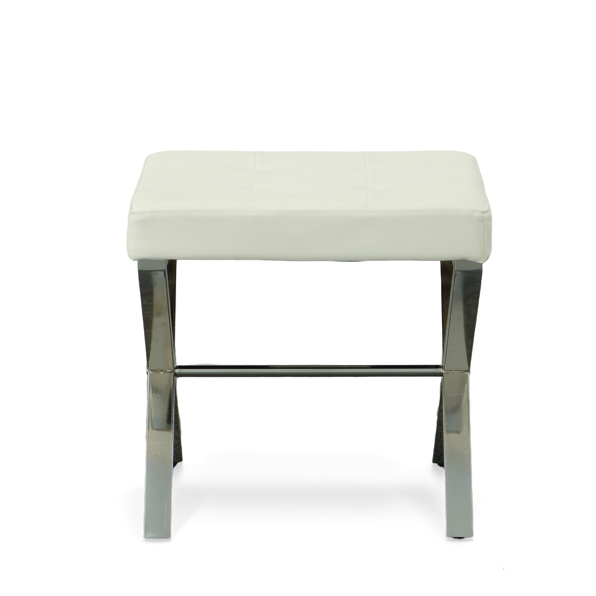 Carolina Cottage Elisabetta Vanity Bench Modern White Chrome