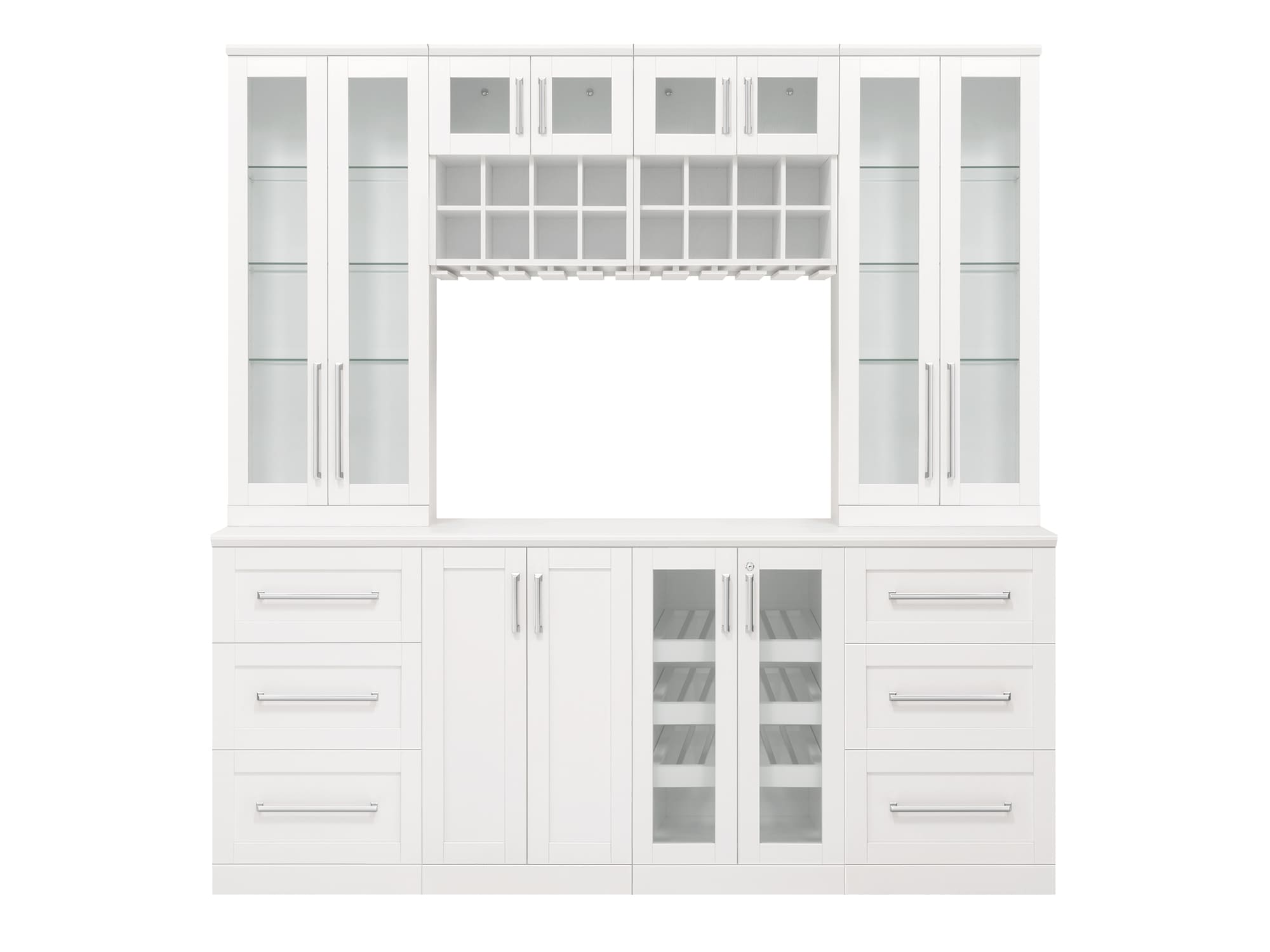 NewAge Products Home Bar 84-in x 85-in White Rectangle Bar Cabinet