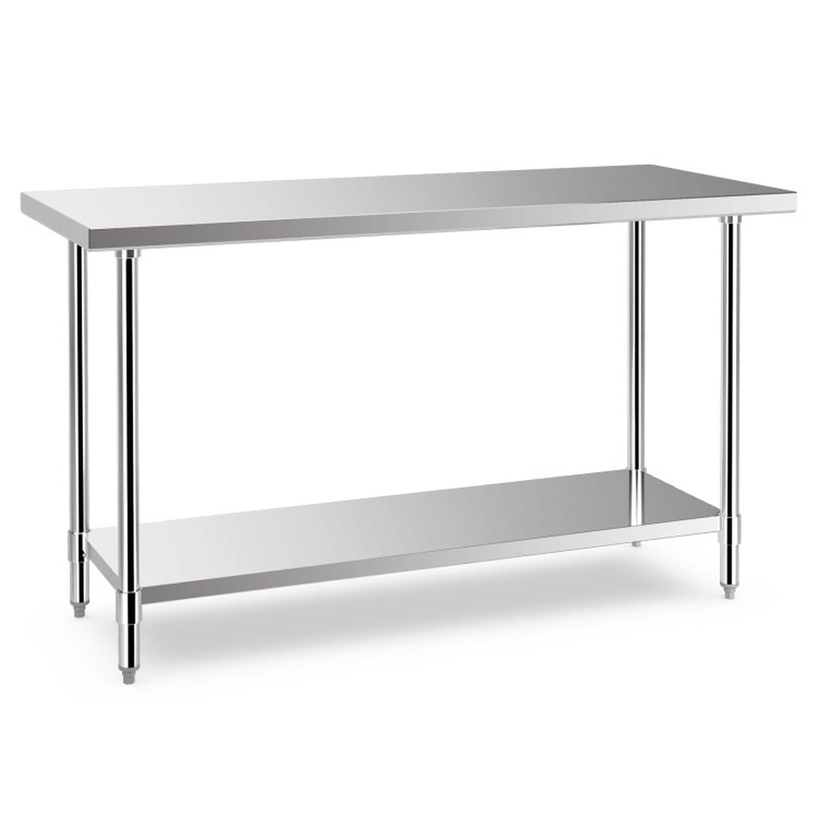 SUGIFT 24-in by 60-in Stainless Steel Kitchen Prep Work Table with Adjustable Undershelf 400-lb Tabletop Capacity for Restaurant #LW038SUGHY286