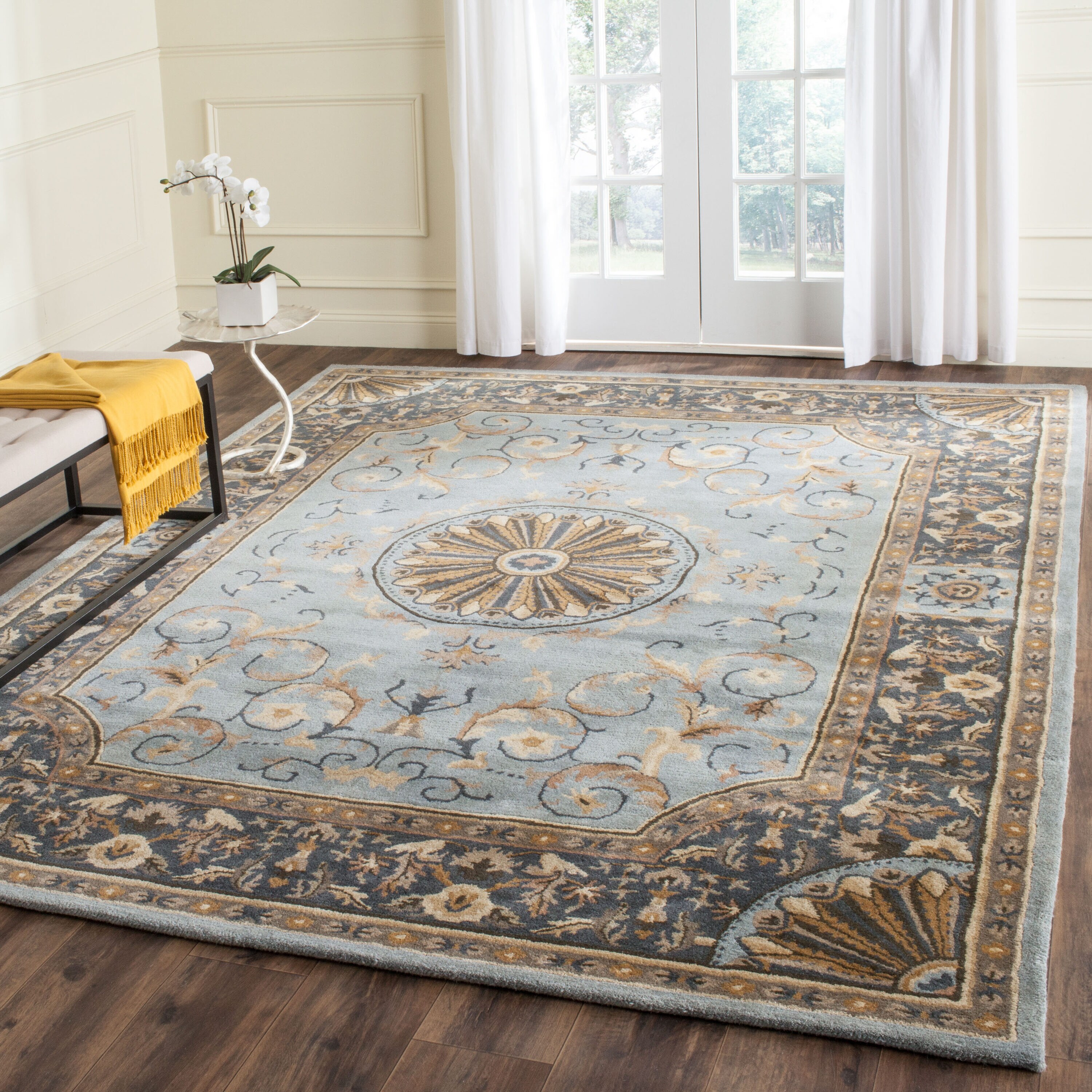  Empire 459 Blue Traditional 7ft-6in x 9ft-6in Large Rectangle Rug