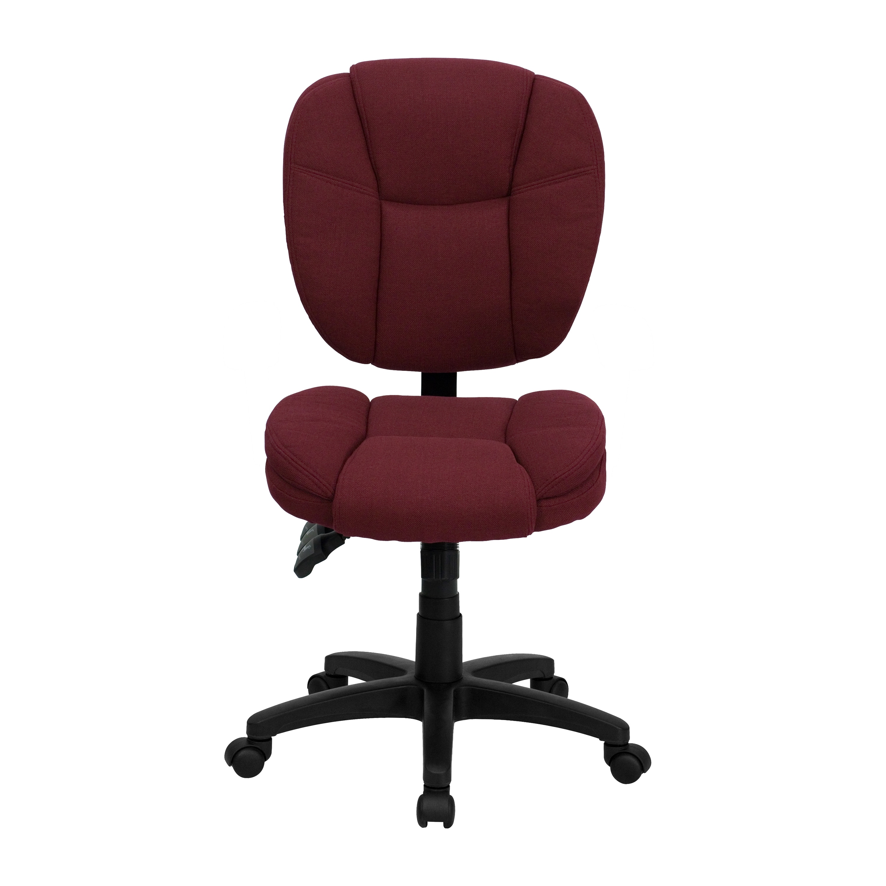 Ergonomic Mid-Back Task Chair with Pillow Top in Burgundy Fabric