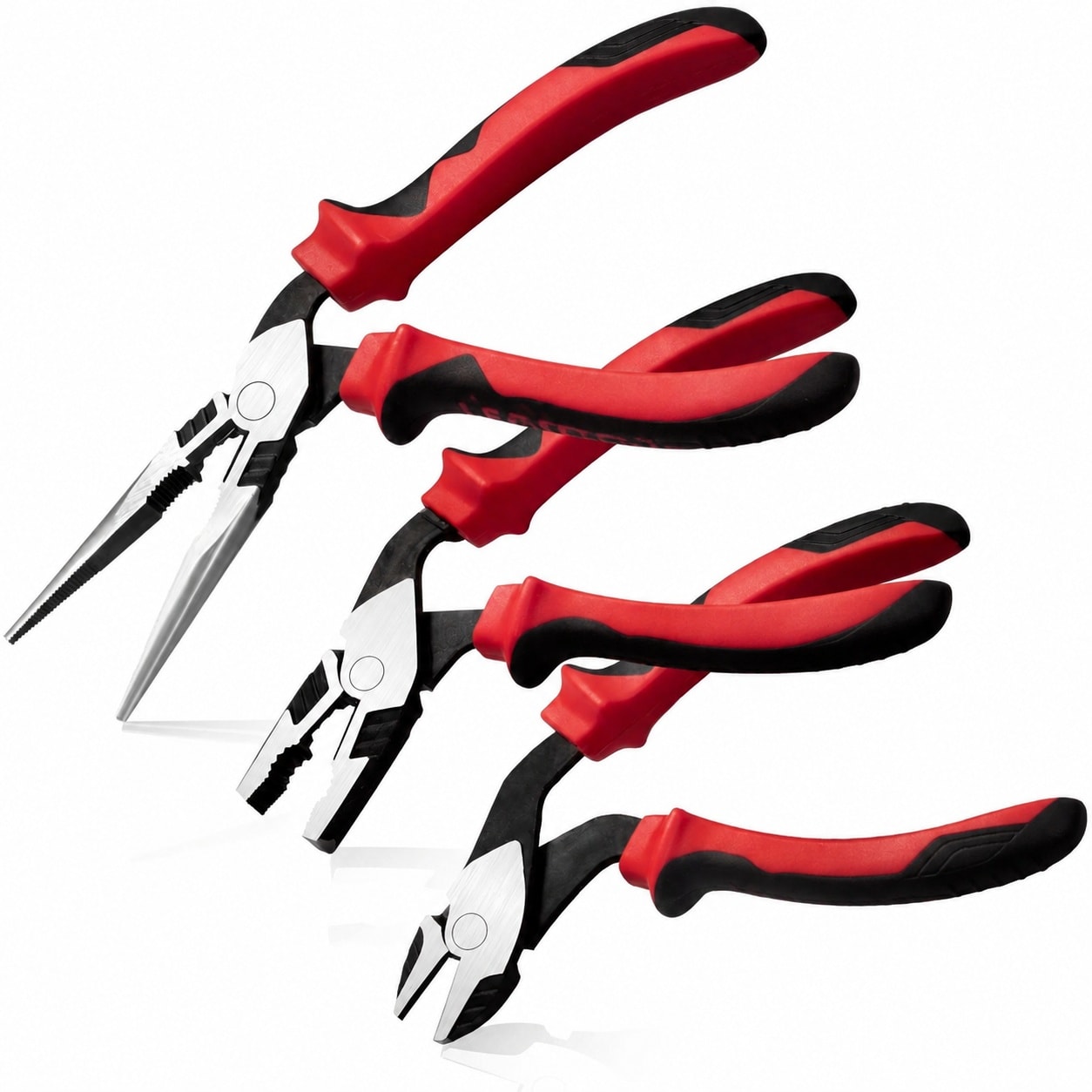 Ahfiwaso  High Leverage Pliers Set Angled Head Eight Inch Needle Nose Seven Inch Diagonal Cutting and Combination Pliers Professional Hand Tool