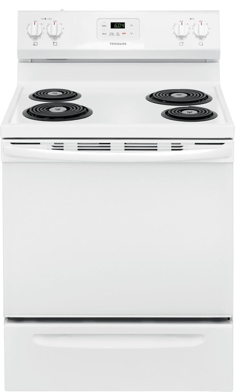 Cuisinière électrique blanche autoportante Frigidaire, surface de cuisson  vitrocéramique 5 éléments, normes CSA, 5,3 pi³ FCRE305CAW