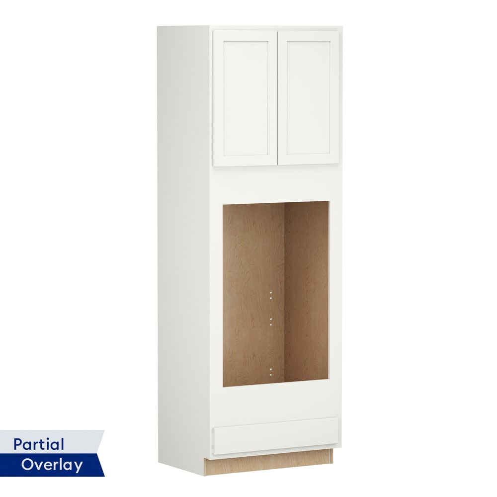 Shenandoah PRO Express SPE 92MPS-65333 Breckenridge 33-in W x 96-in H x 24-in D Linen Partial Overlay Double oven Base Fully assembled Plywood Cabinet (Recessed Panel Shaker)
