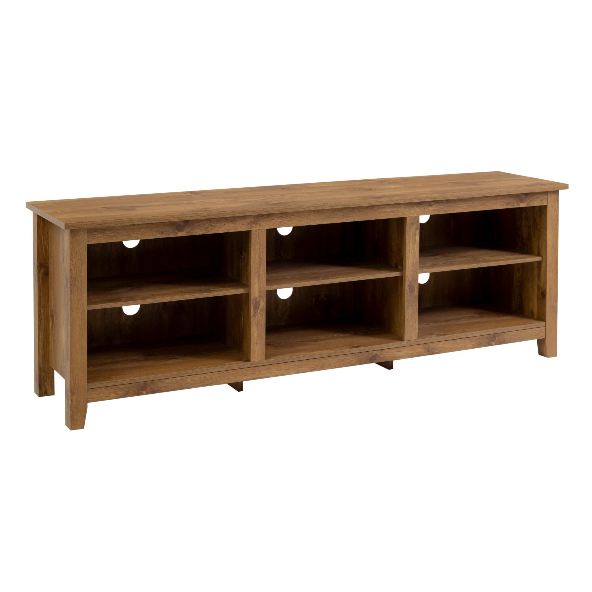 LOVMOR SF-M-B185P169321 Modern Transitional 3Shelf Open Storage 70Inch TV Stand for 80Inch TVs Barnwood