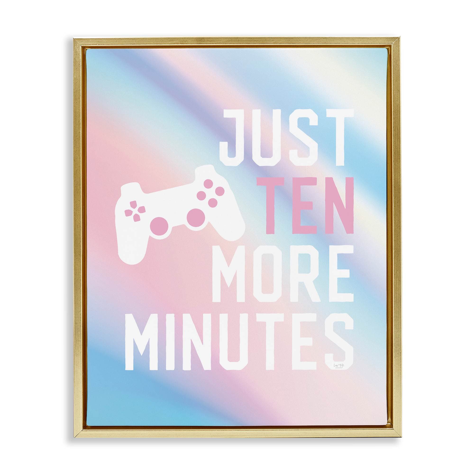 Stupell Industries BS-718-FFG-16X20 Pastel Ten More Minutes Gamer Floating Frame design by Lux + Me Designs