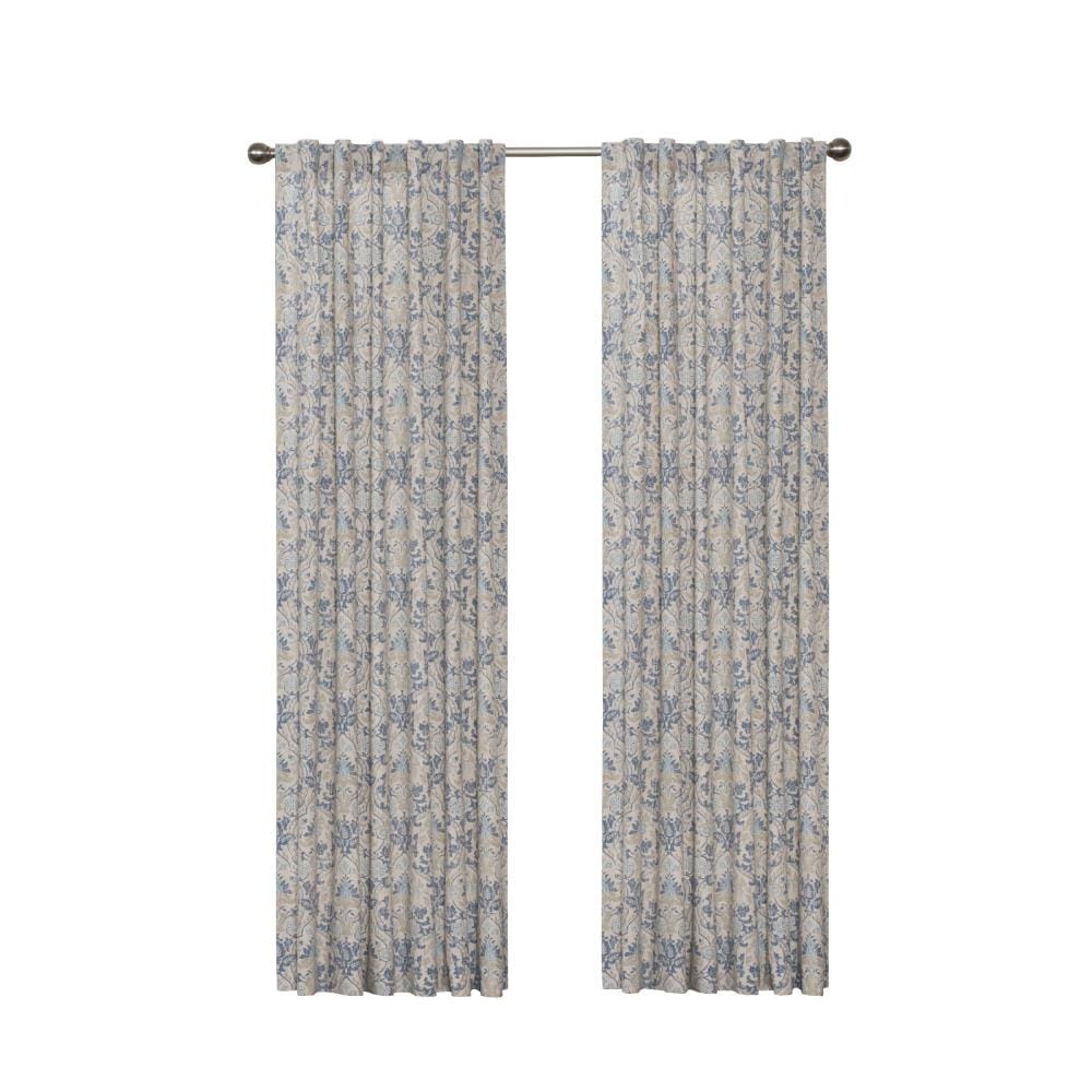 Vue 16819052084BLU 84-in Blue Cotton Rod Pocket Single Curtain Panel