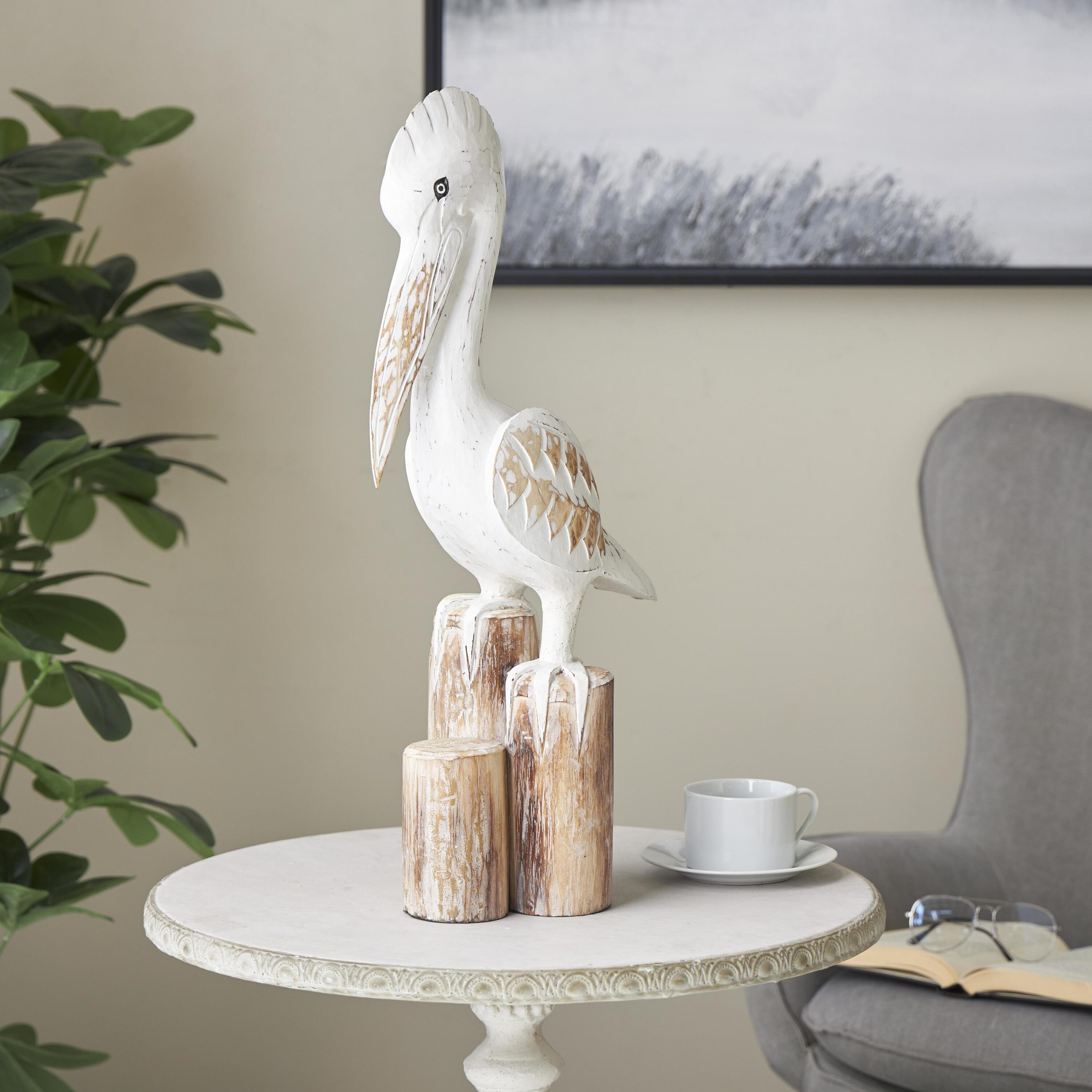 Grayson Lane 822716 White Wood Coastal Sculpture