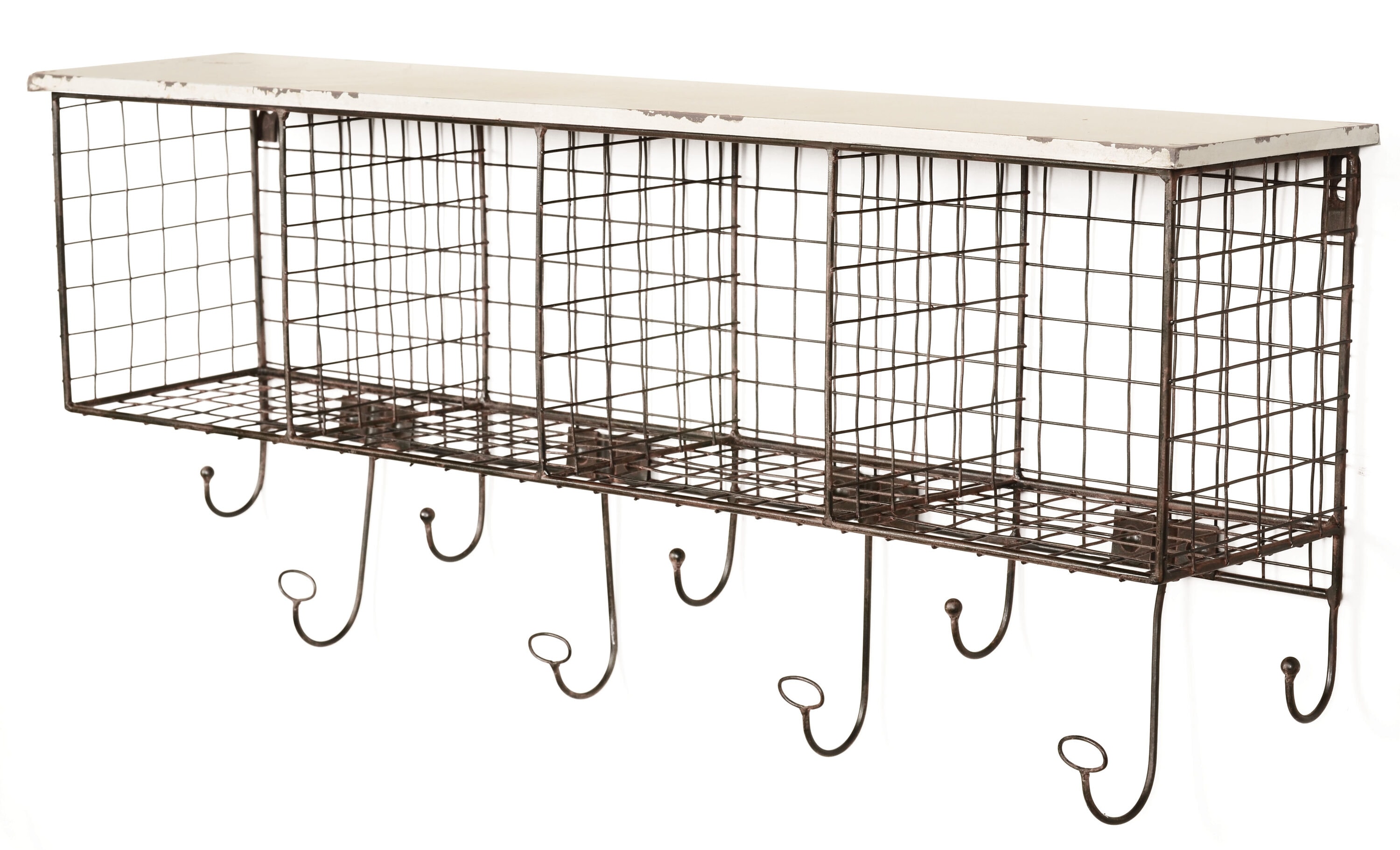 Linon AHWE1238W1 30.00-Inches L x 8.50-Inches D x 15.00-Inches H Black/white Metal Rectangular Floating shelf 4 Decorative Shelves