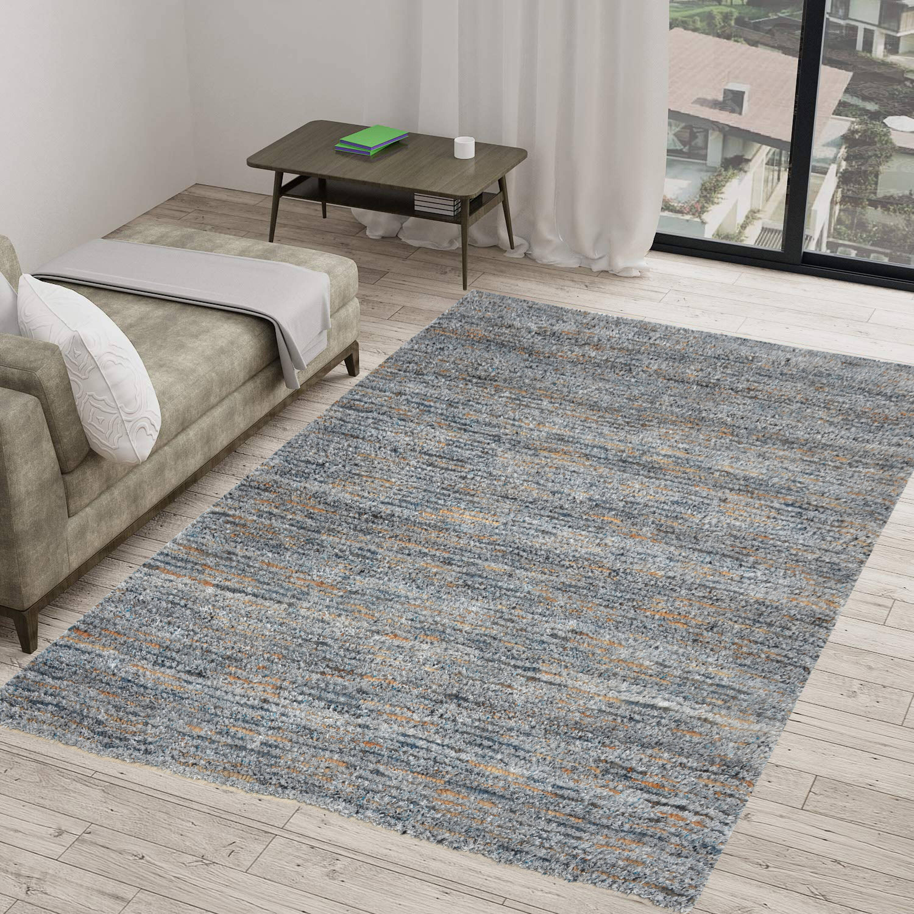 Everyday Woven EVE74528X11 8 x 11 (ft) Polyester Ocean Rectangular Indoor Ombre Farmhouse/Cottage Area rug