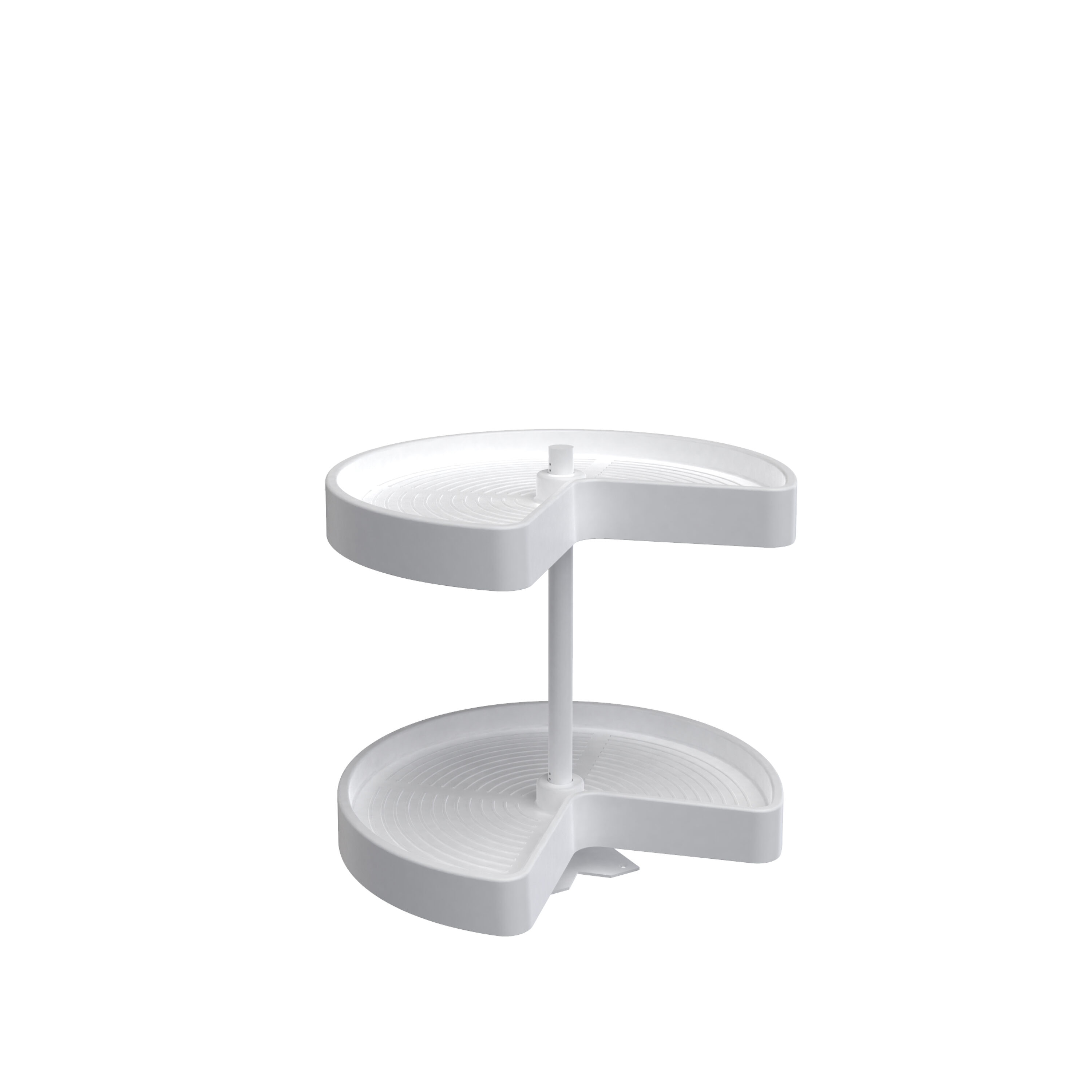 Rev-A-Shelf LD-2472-18BM-11-1 2 -Tier White Plastic Adjustable Height Kidney Cabinet Lazy Susan