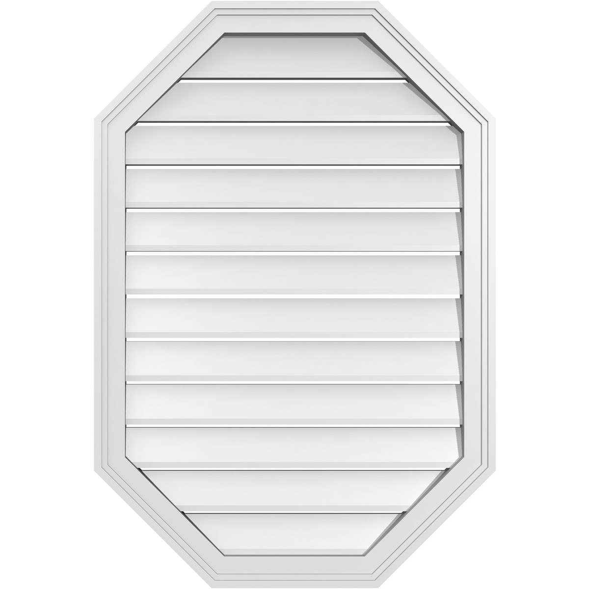 Ekena Millwork GVPOV26X3802SF 26-Inches x 38-Inches Off-white Octagon PVC Gable Louver Vent