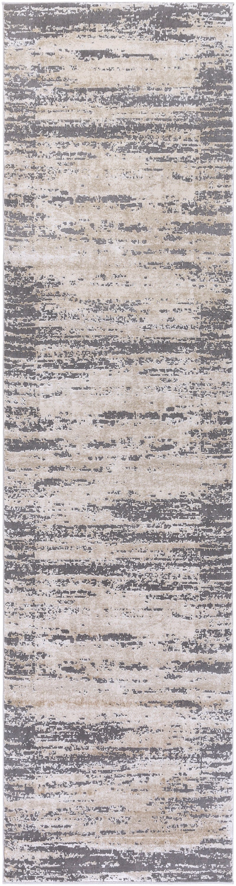Reversible Gray Wool-Blend Easy Care 31x120 Rug
