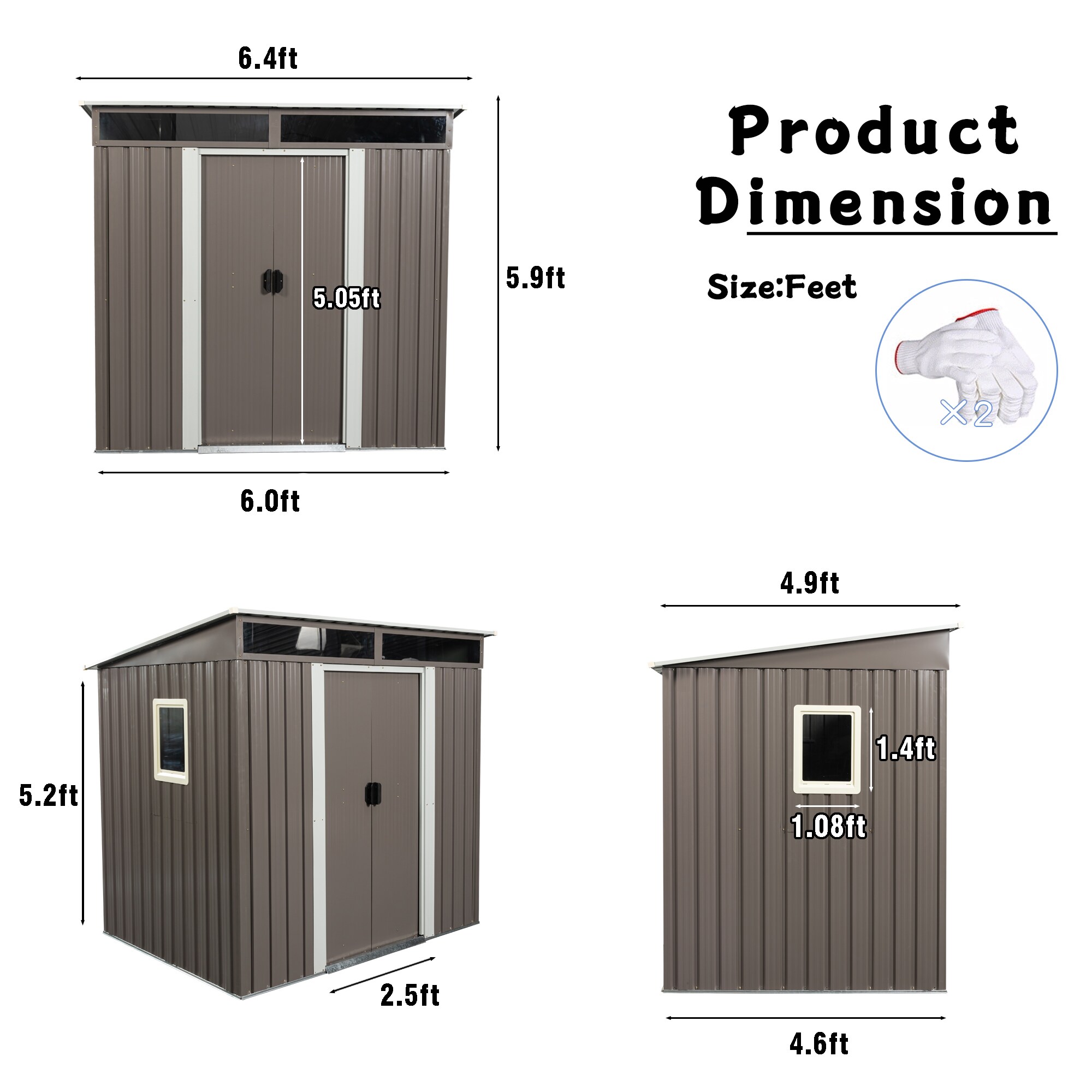 Kahomvis WWC-QP211-41 Metal-Storage-Buildings-Sheds - View #3