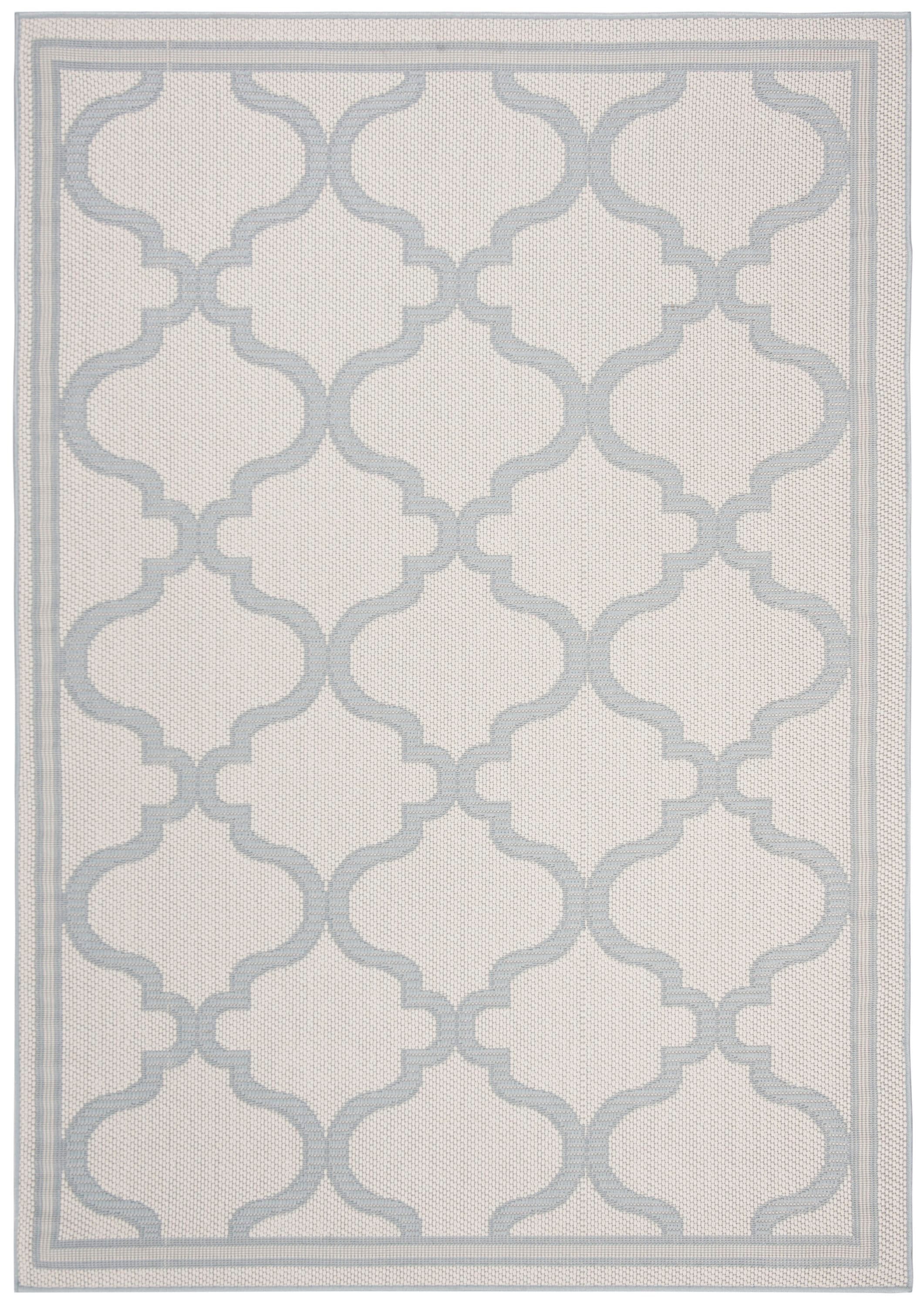 Safavieh BMU810D-4 Bermuda Warwick 4 x 6 (ft) Loomed Polypropylene Ivory/Light Blue Rectangular Indoor/Outdoor Trellis Coastal Area rug