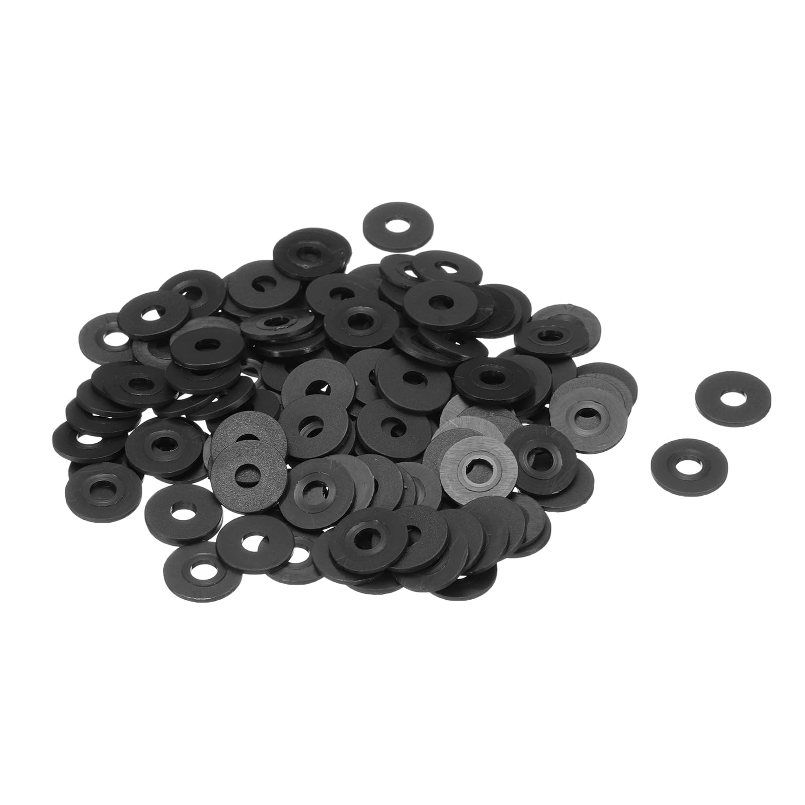 Misopily 120 Pieces M4 Nylon Flat Washers Four Millimeter Inner Diameter Twelve Millimeter Outer Diameter One Millimeter Thick Black Plastic #LMS0817M044