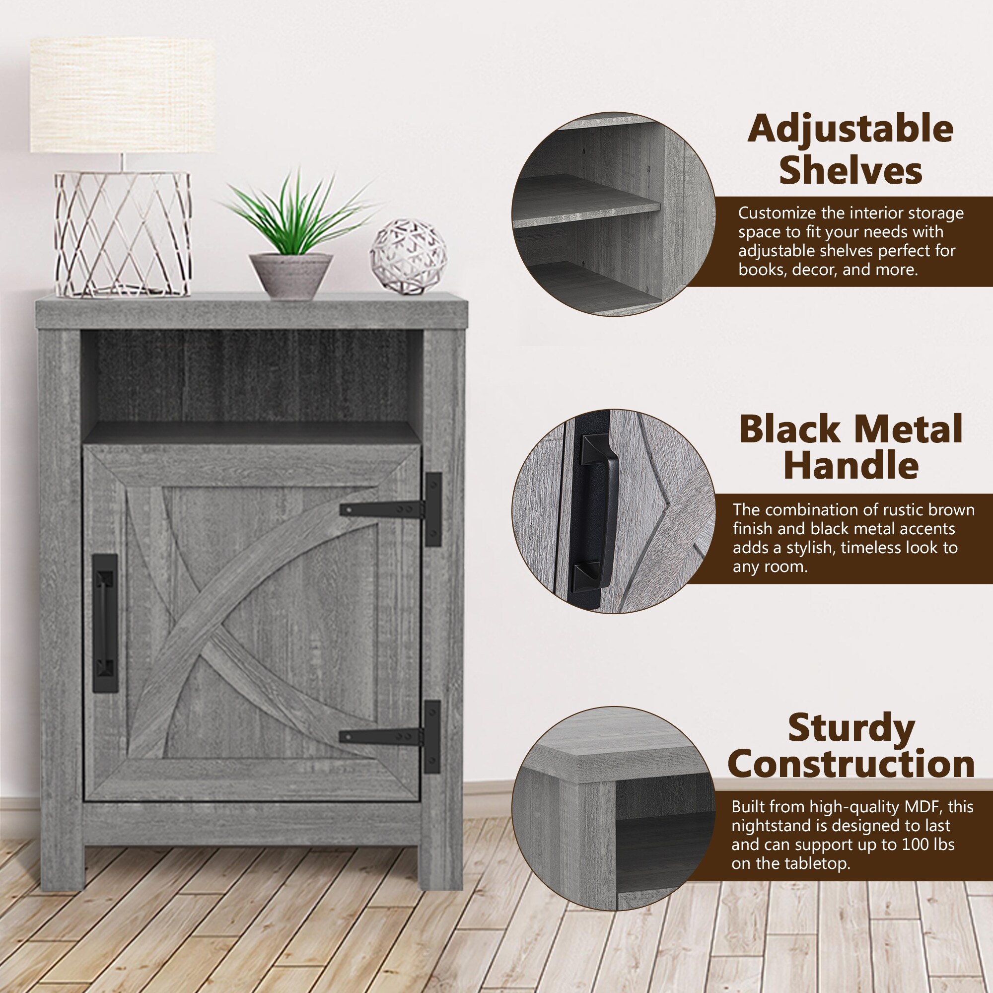 IHOMEadore BBJ11017-18-LGY nightstands - View #5