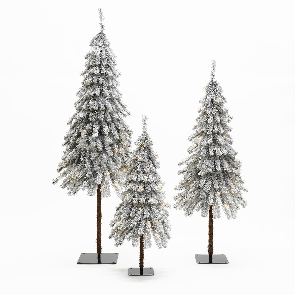 LuxenHome WHAP2046 5-ft Pre-lit Artificial Christmas Tree with White LED Lights