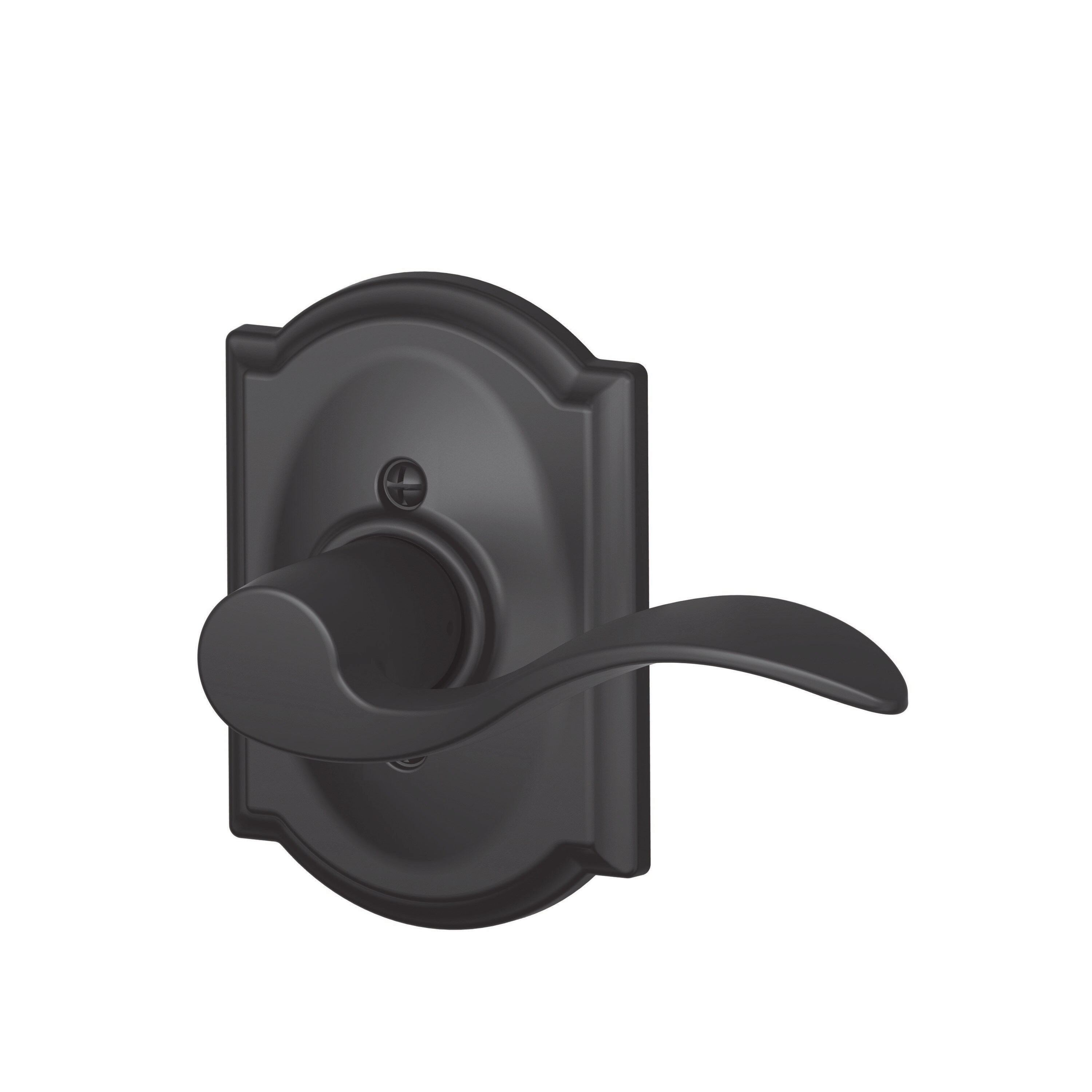 Schlage F170 ACC 622 CAM RH Accent - Camelot Matte Black Right-handed Interior Hall/Closet Dummy Door Handle