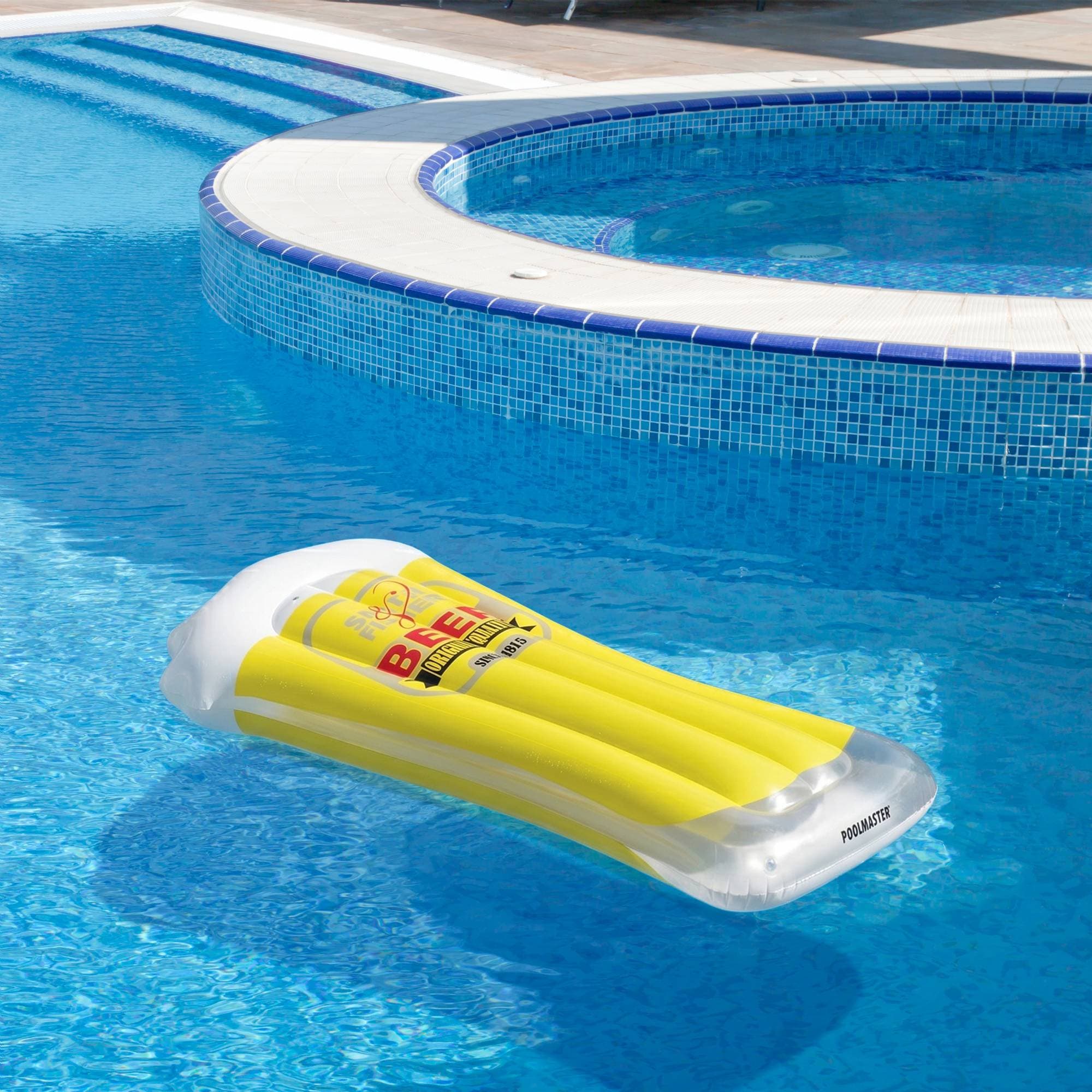Pool Central 72 inch O’ Beer Inflatable Yellow and white Swimming Pool Mattress