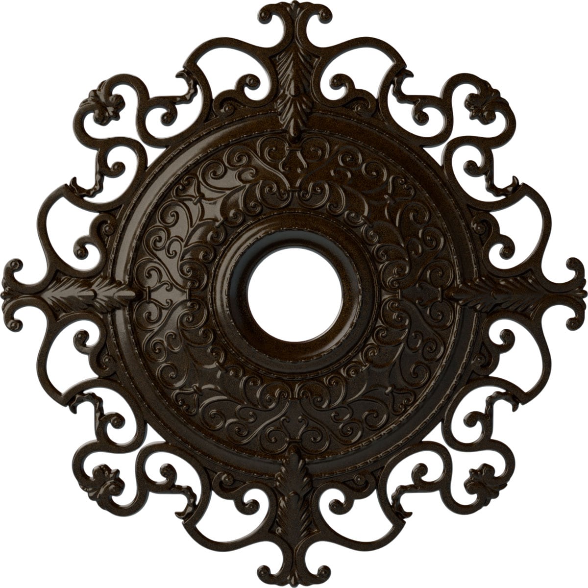 Ekena Millwork CM38OLBZS Orleans 38.375-in W x 38.375-in L Painted Bronze Polyurethane Whole Ceiling Medallion