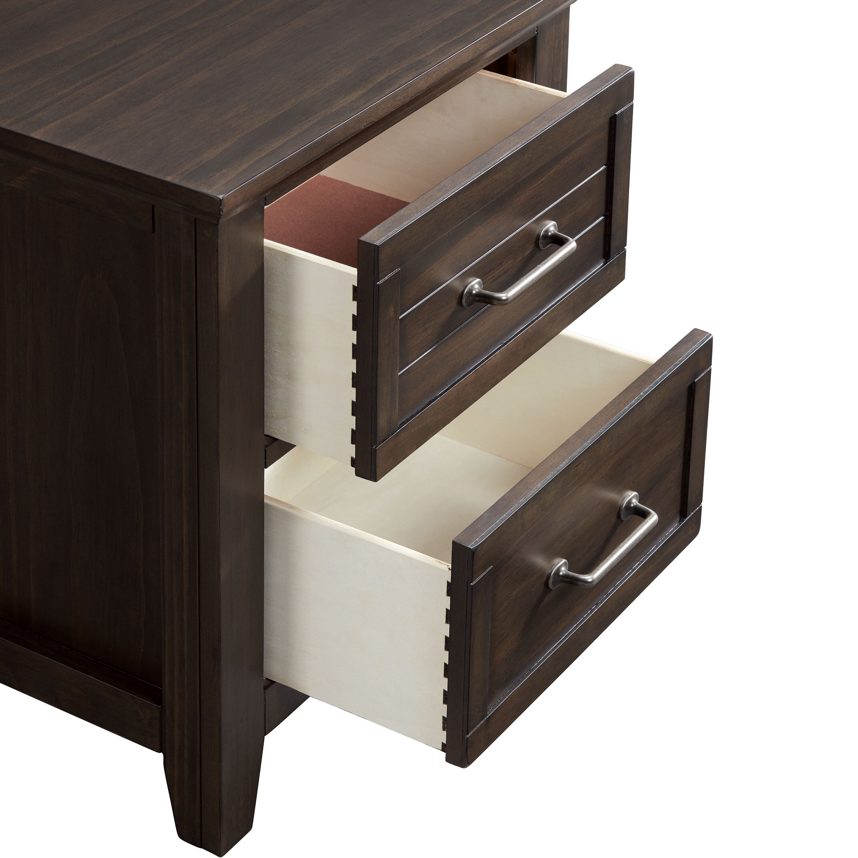 Furniture of America Romerset Walnut 2Drawer Nightstand with USB Plug