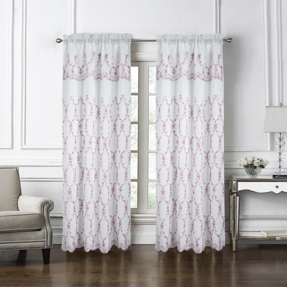Olivia Gray PNF28979 84-in Rose Light Filtering Rod Pocket Single Curtain Panel