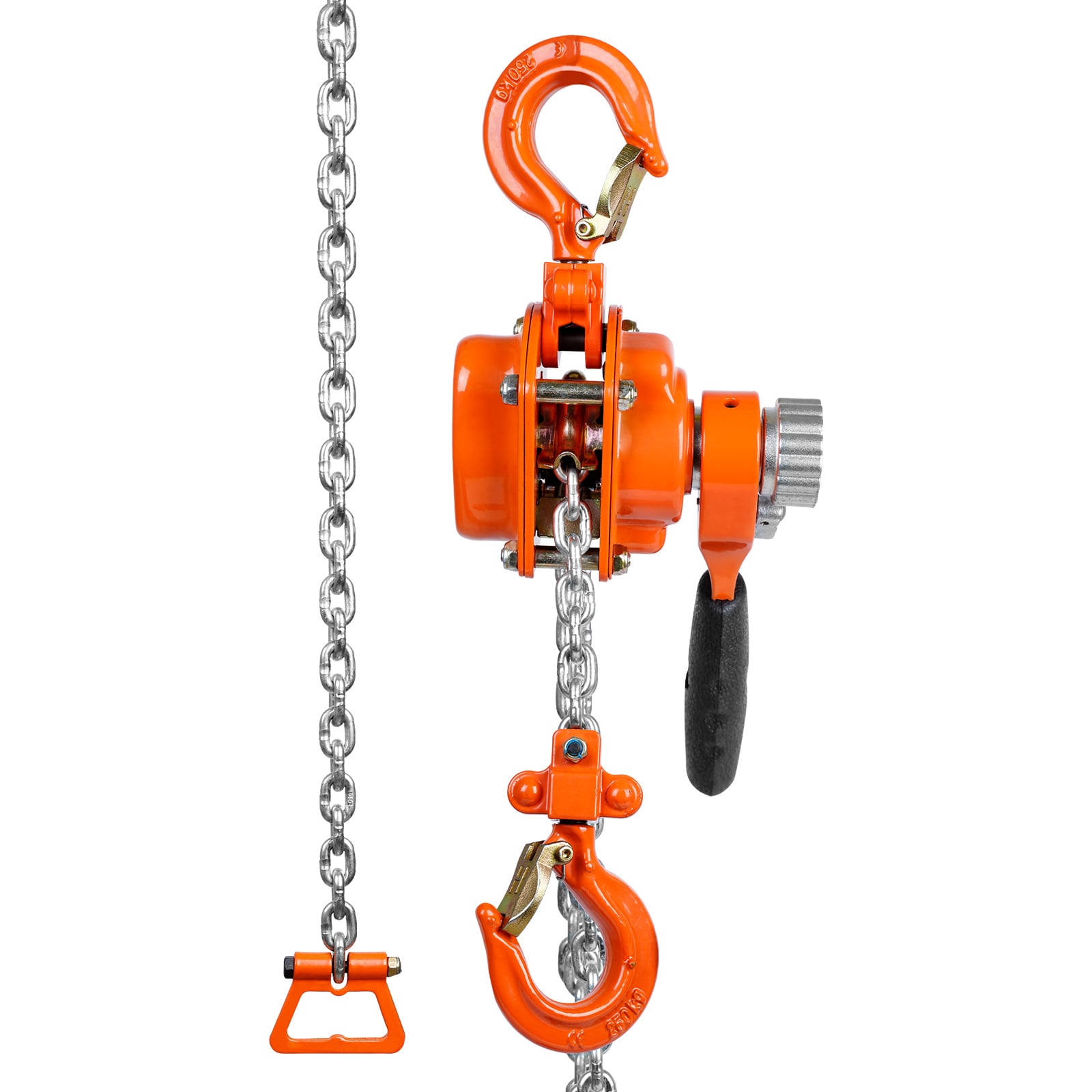 SVOPES Manual Lever Chain Hoist 1/4 Ton (550 lbs Capacity) 10 FT Come Along G80 Galvanized Carbon Steel Weston Double-Pawl Brake Auto Chain Leading 360° Rotating Hook #SVOPESMNSBHL104524V0