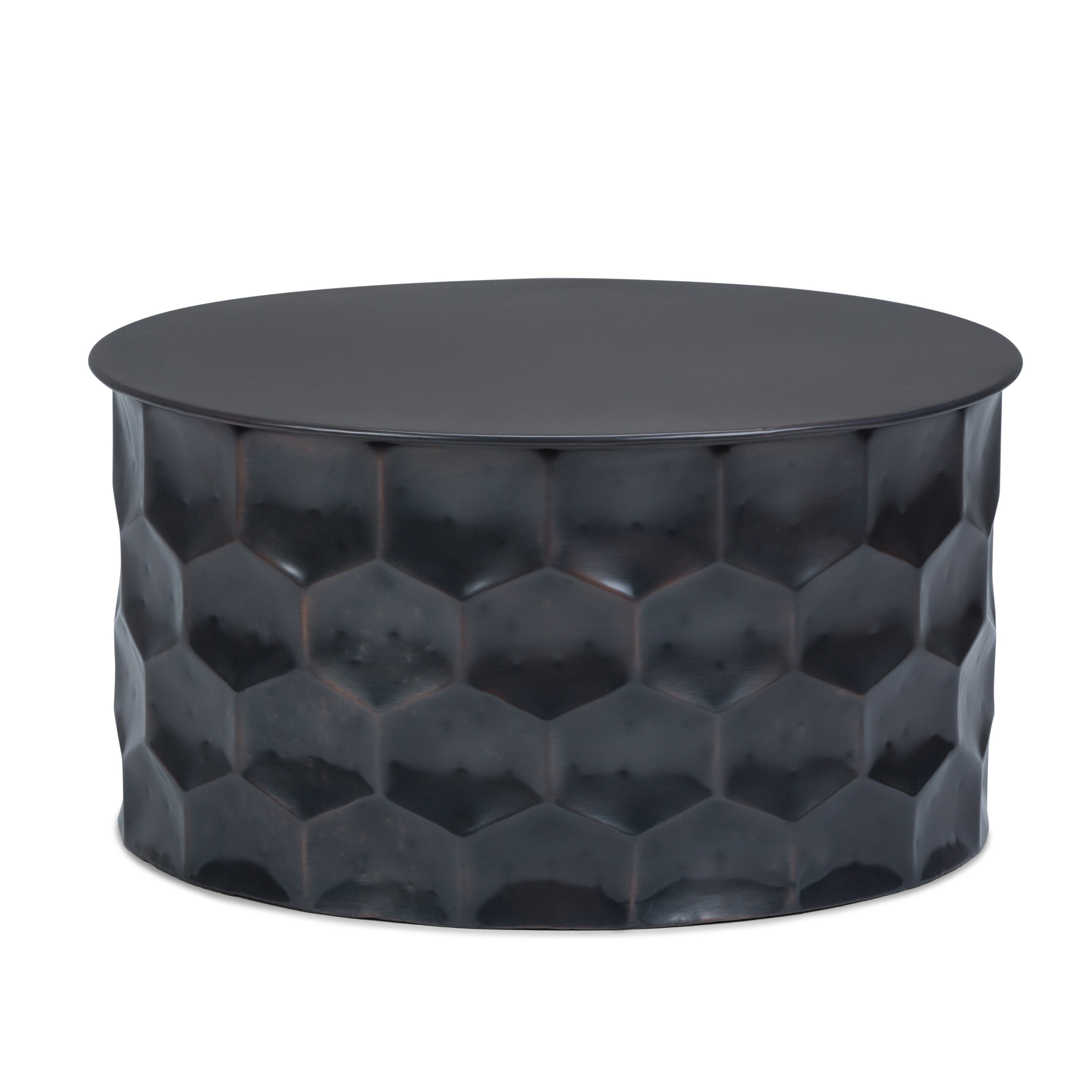 Simpli Home AXCMTBL-11-CT Whitney Antique Bronze Metal Industrial Coffee Table with Storage
