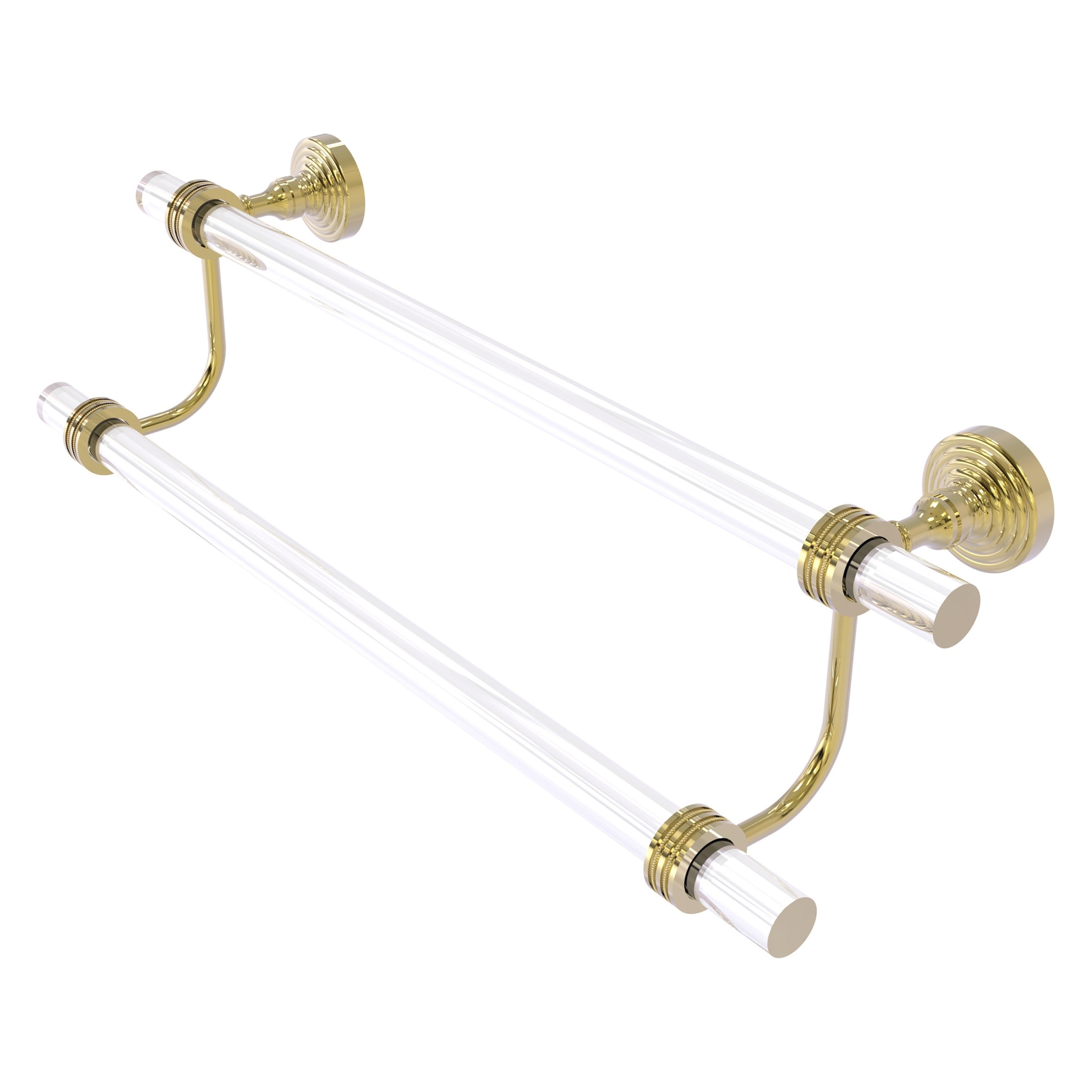 Allied Brass PG-72D-30-UNL Pacific Grove 30-in double Unlacquered Brass Wall mount Double Towel Bar