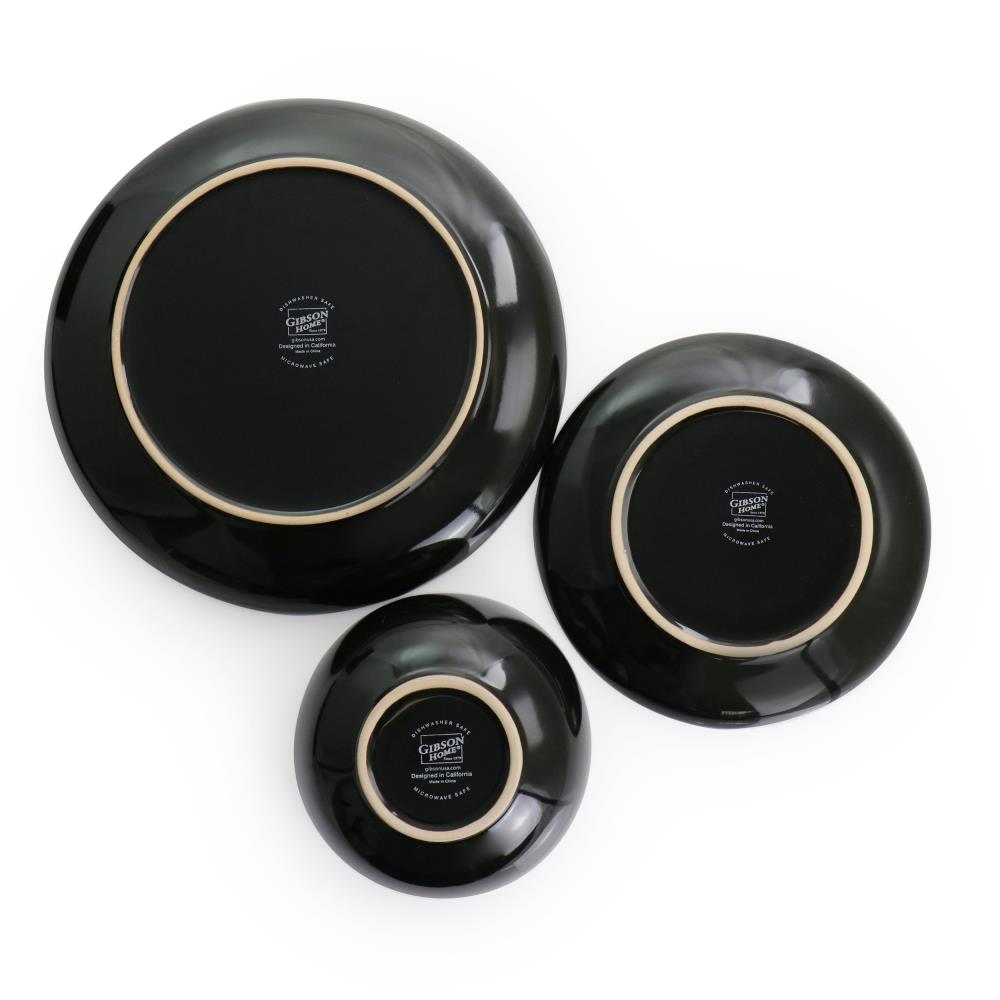 Gibson Home 12-Piece Black Dinnerware in the Dinnerware department at ...