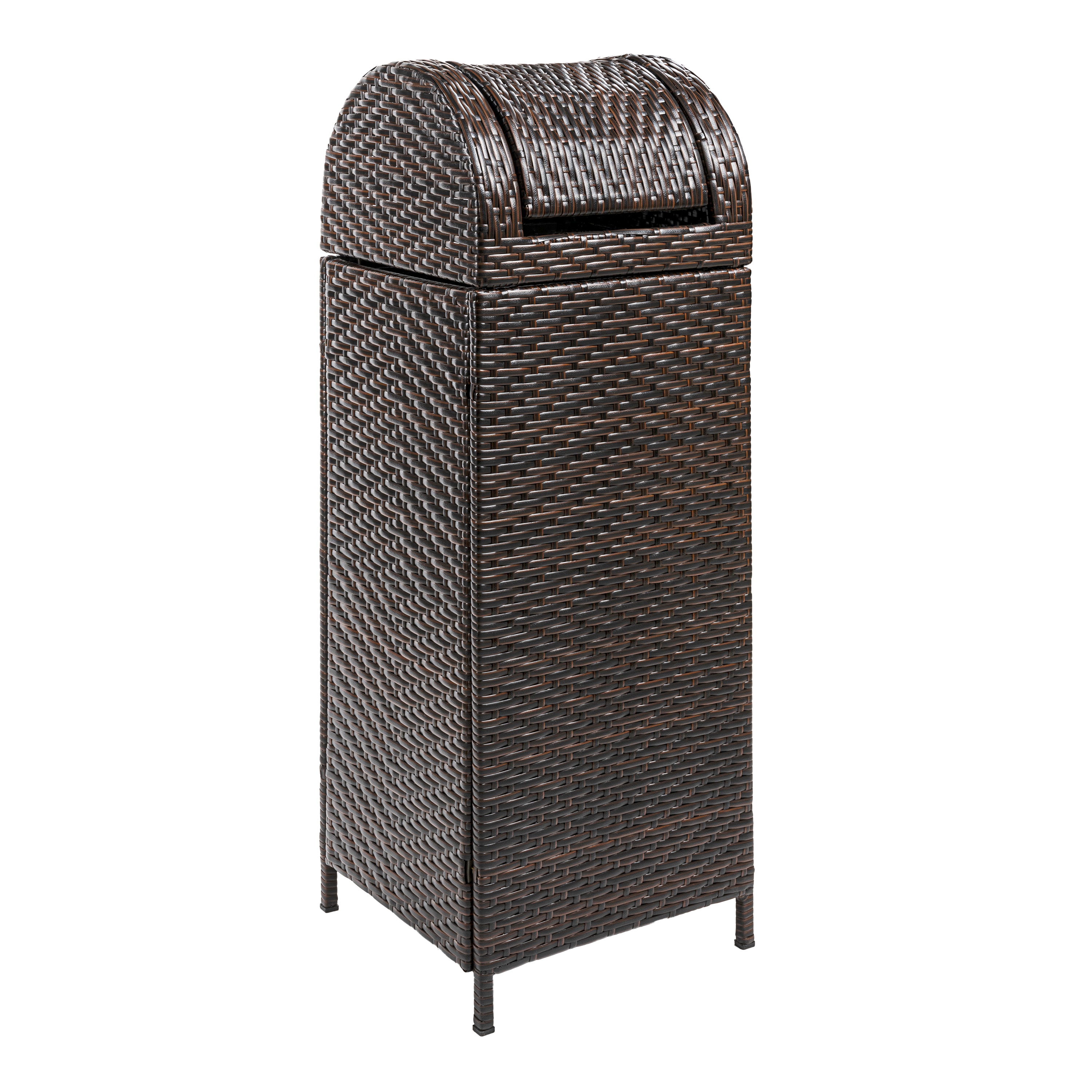 happimess HPM1202A 31.39 Gallon Brown Metal Indoor/Outdoor Kitchen Hinged Lid Trash Can