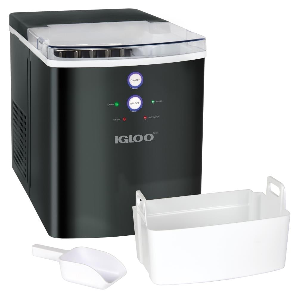 Igloo 33-lb Flip-up Door Countertop or Portable Bullet Ice Maker (Black) in  the Ice Makers department at