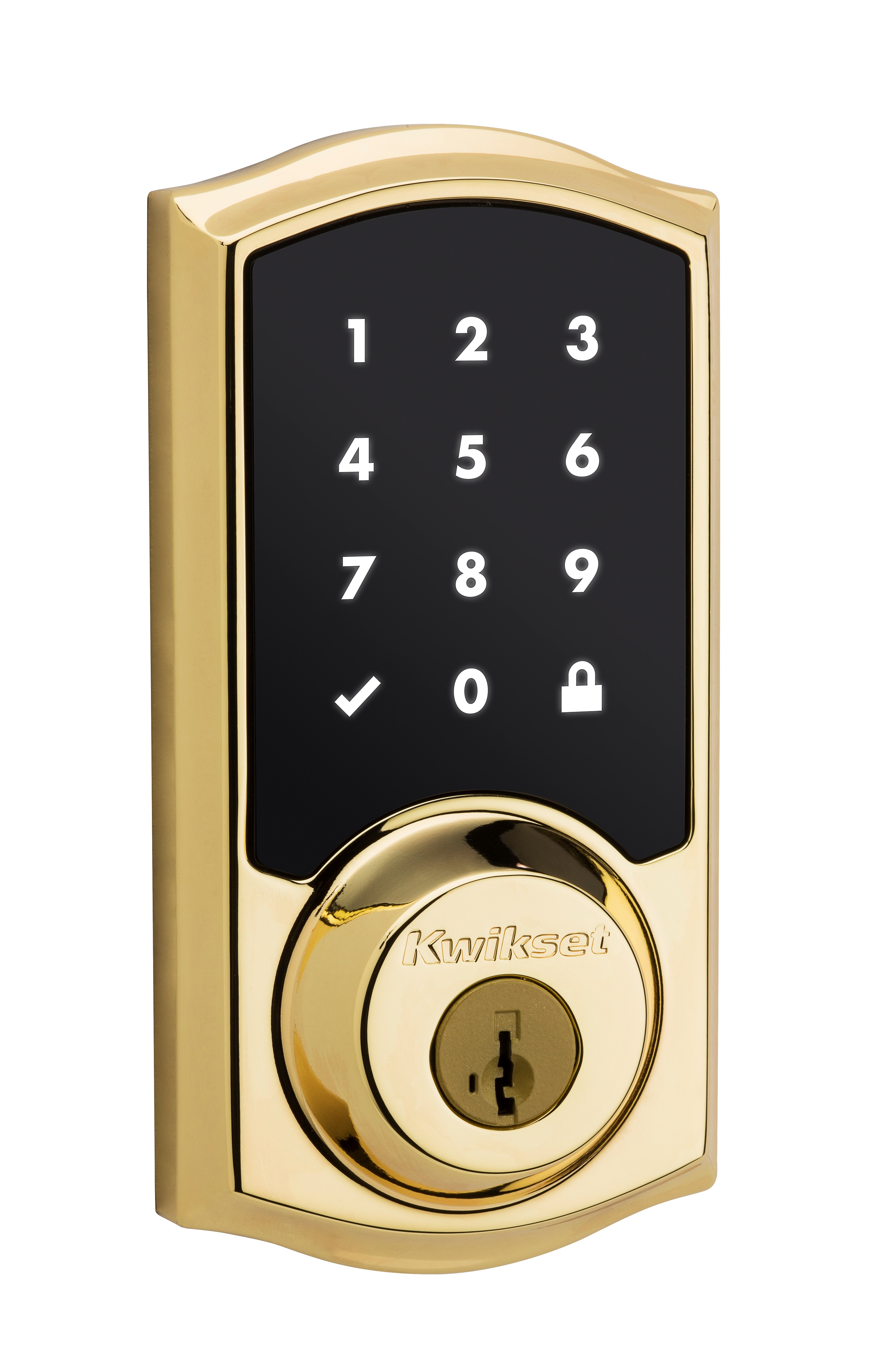 Z-Wave SmartCode Lifetime Polished Brass Single Cylinder Electronic Deadbolt Featuring SmartKey Security
