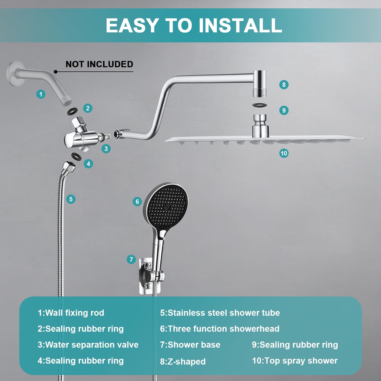 Lovav 5749848446896 Fixed-Showerhead - View #3