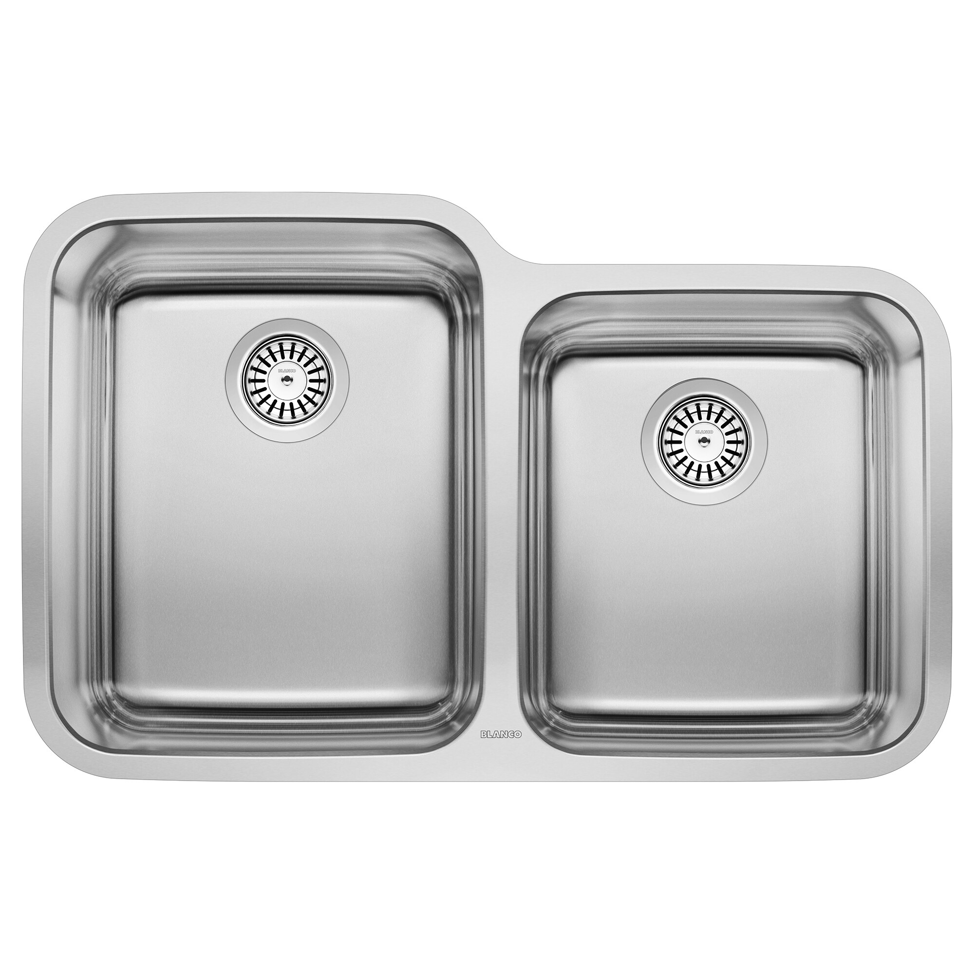BLANCO 441023 Stellar Undermount 32.36-in x 20.5-in Stainless steel Double offset bowl 18 -Gauge Kitchen Sink