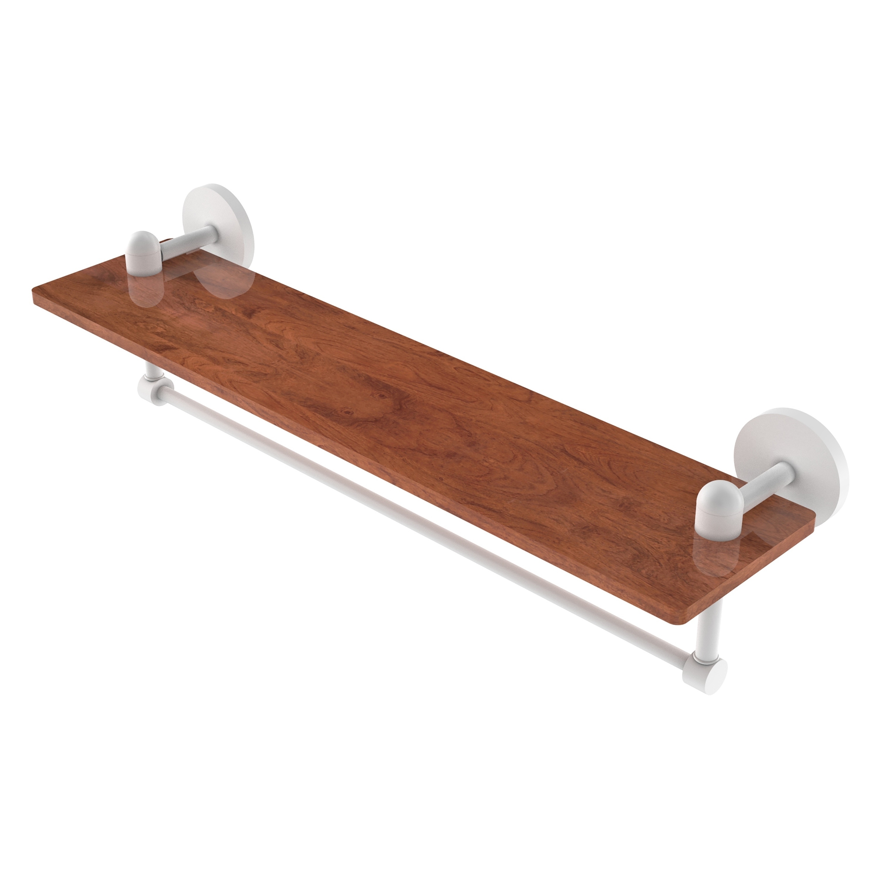 Allied Brass TA-1TB-22-IRW-WHM Tango Matte White Wall mount Bathroom Shelf ( 22-in x 4-in x 5-in )