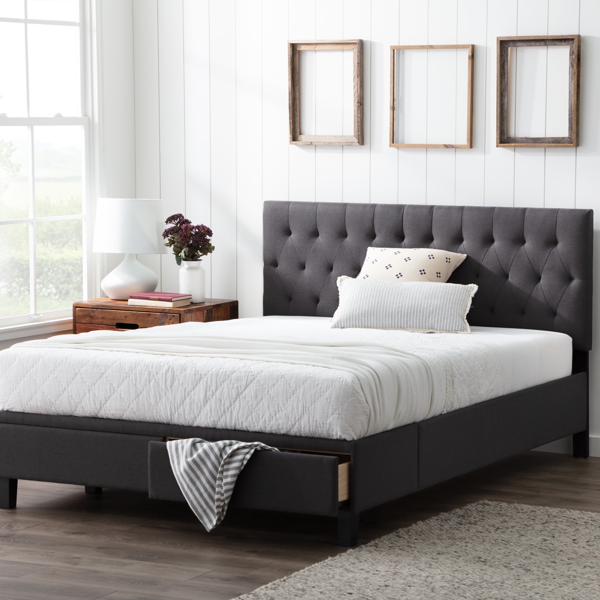 Brookside Anna Charcoal Full Platform, Full Bed Frames With Storage Canada