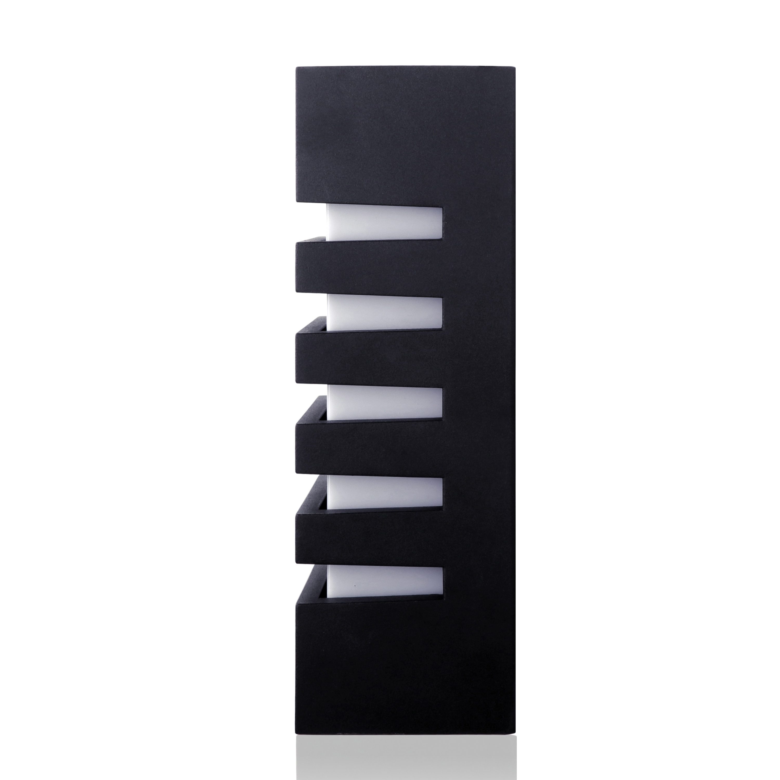 Sleek 9.75" Black LED Outdoor Wall Lantern with Dimmable Light