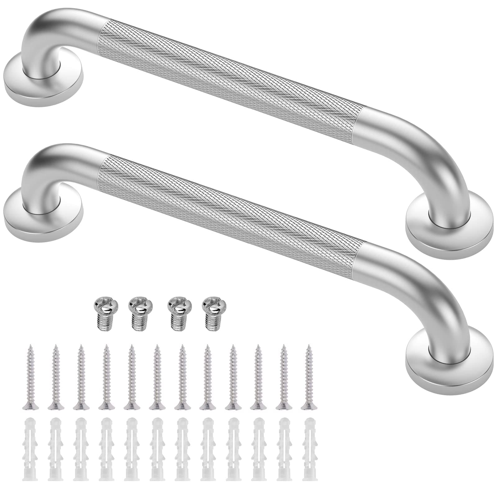 Aoibox  Stainless Steel Shower Grab Bars 16 Inch 2 Pack Anti Slip Safety Handles for Bathtub and Toilet Elderly Assist