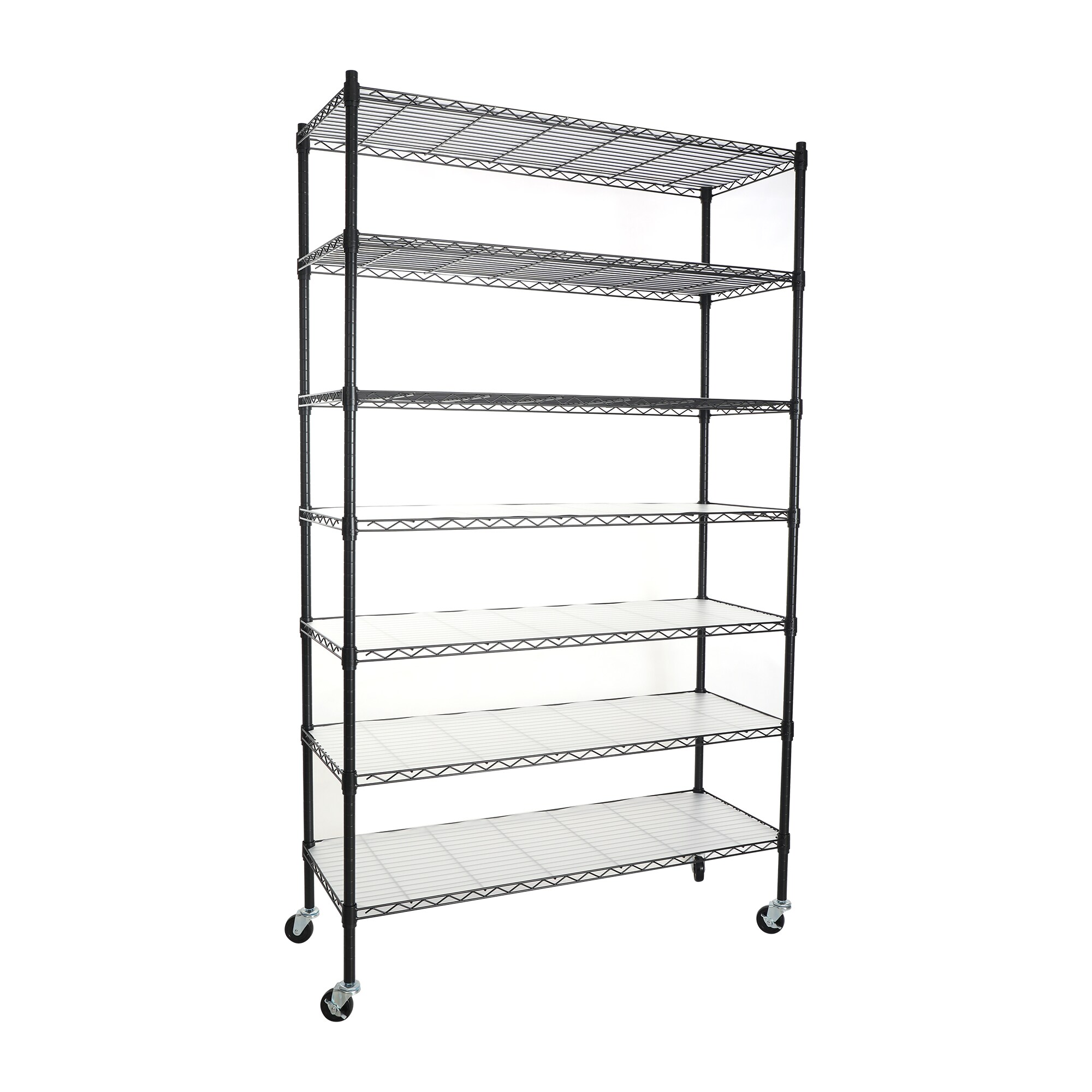 Damerin ZQ-DS-F03 Metal Heavy Duty 7 -Tier Utility shelving unit ( 48-in W x 18-in D x 82-in H ) ( Black , ( 350-lb lbs. Capacity Per Shelf )