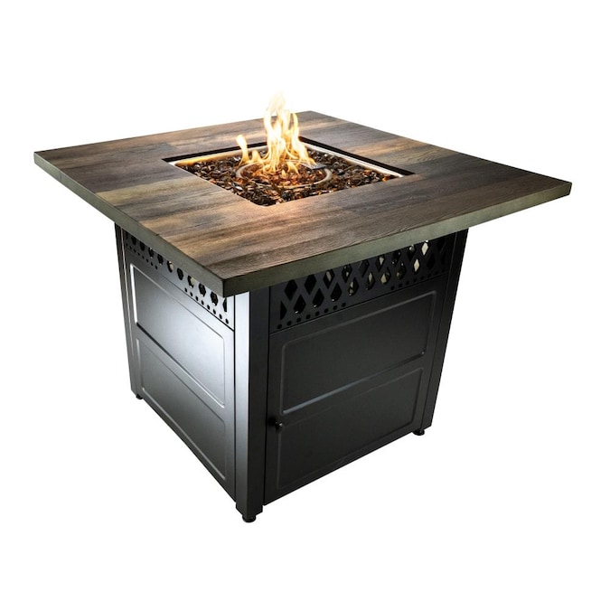 Endless Summer 37 8 In W 41000 Btu Brown Black Steel Propane Gas Fire Pit In The Gas Fire Pits Department At Lowes Com