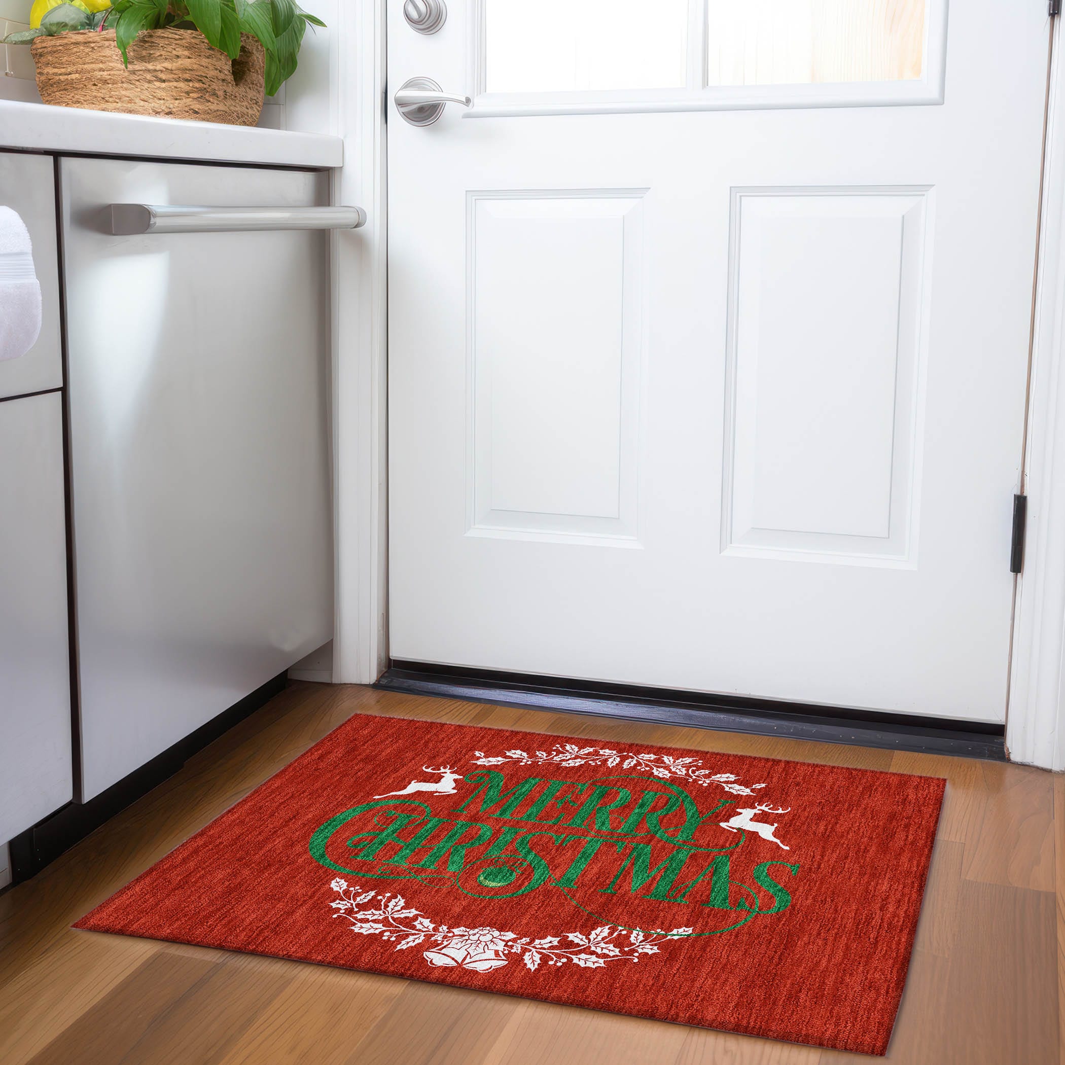Addison Rugs AMF217RU20X30 Mayfield AMF217RU 2 x 3 (ft) Loomed Polyester Ruby Rectangular Indoor Abstract Machine washable Area rug