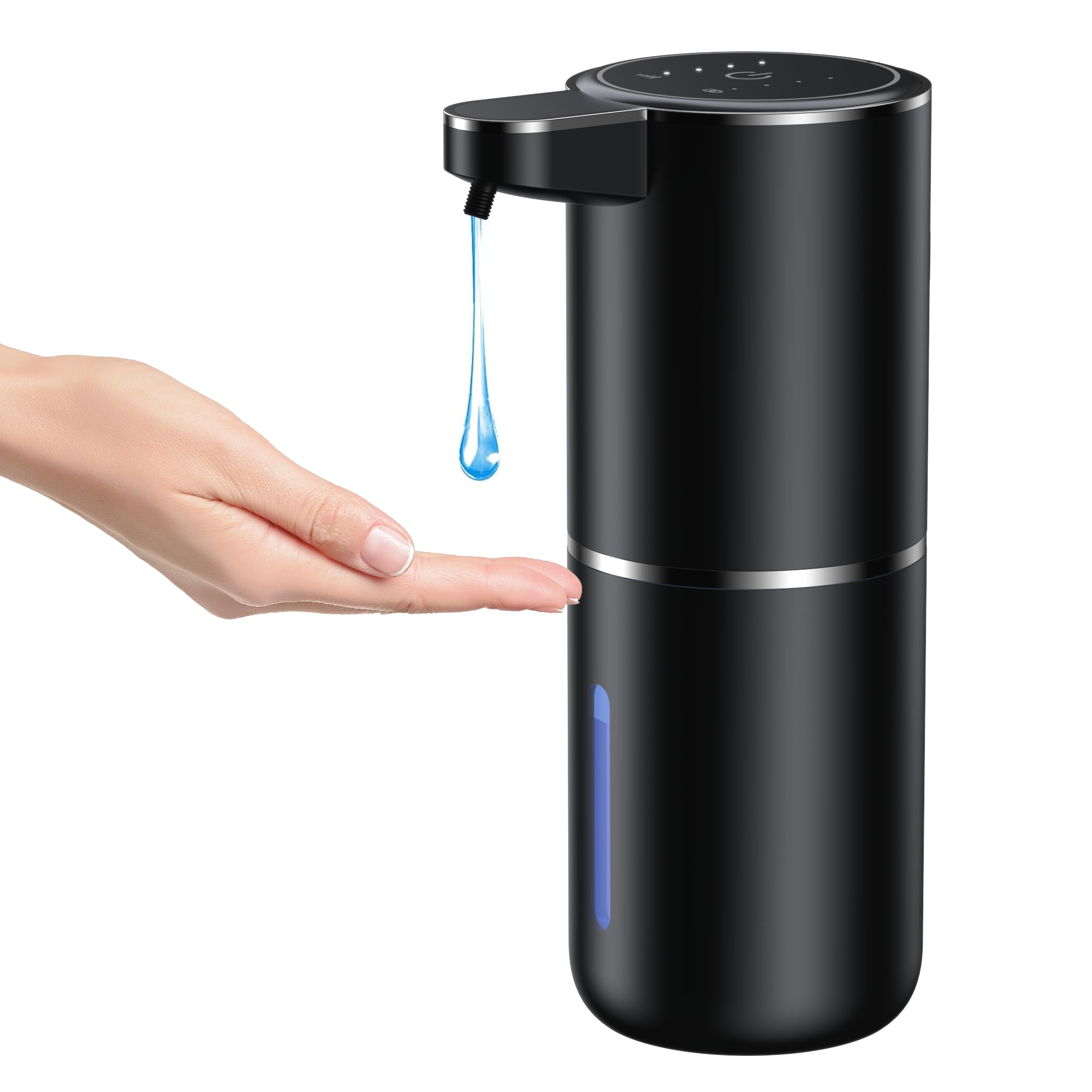 Wudkey Touchless Automatic Soap Dispenser with Adjustable Output 1200mAh Battery for Kitchen and Bathroom in Black #L4-LX5T4Q