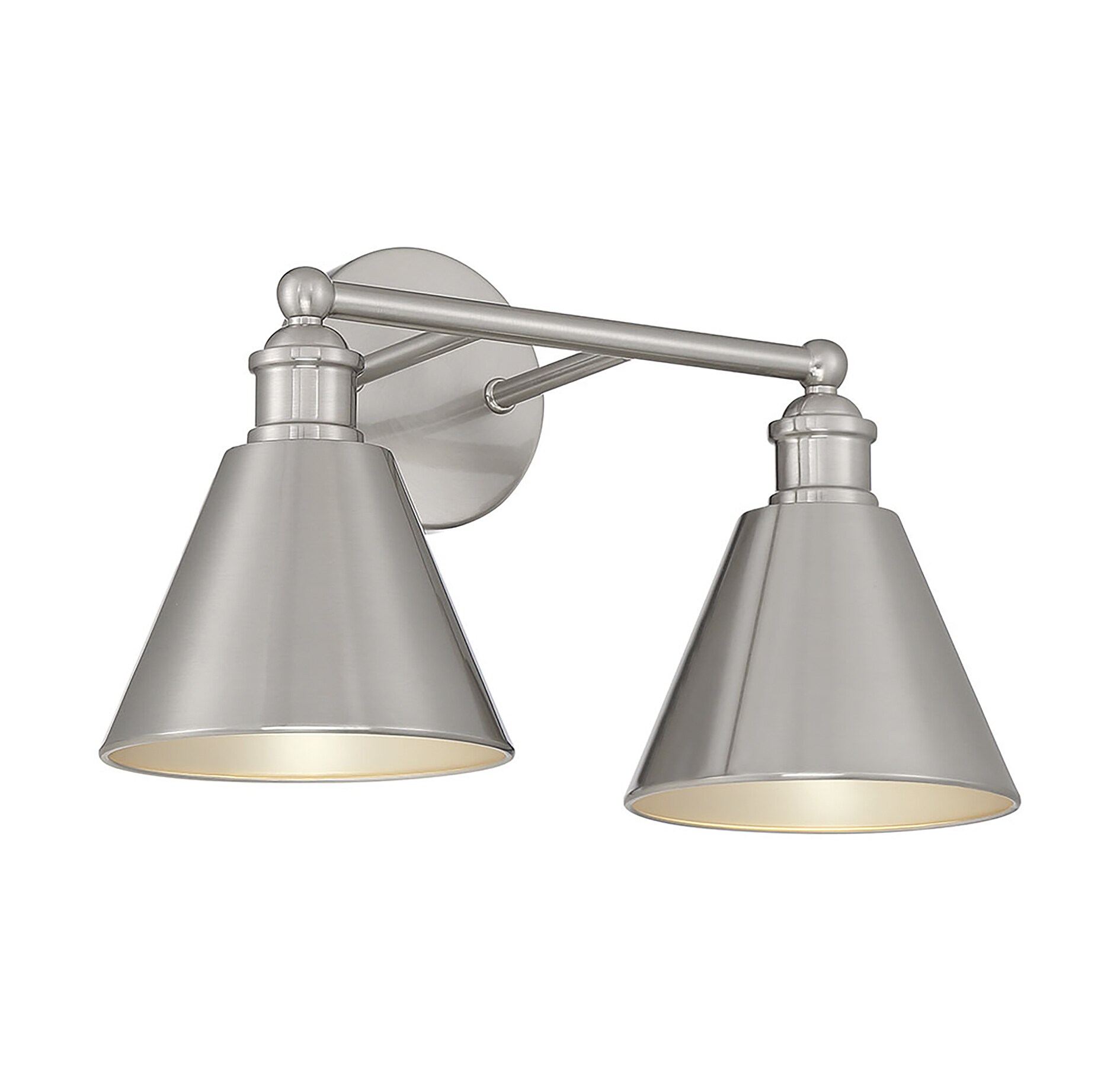 Brushed Nickel 2-Light Modern Farmhouse Vanity Light